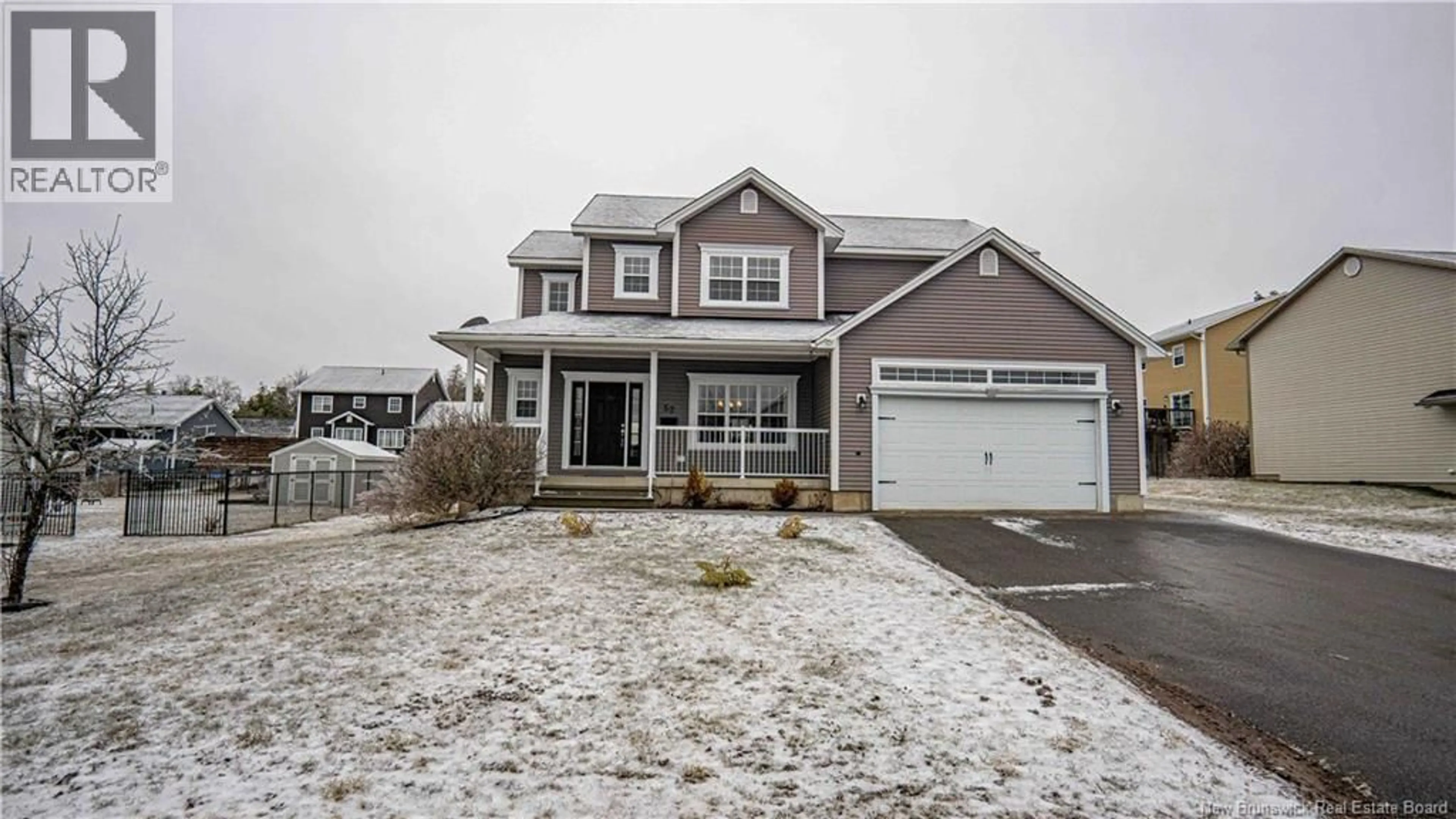 Home with vinyl exterior material, street for 52 DAWSON DRIVE, Oromocto New Brunswick E2V0B6