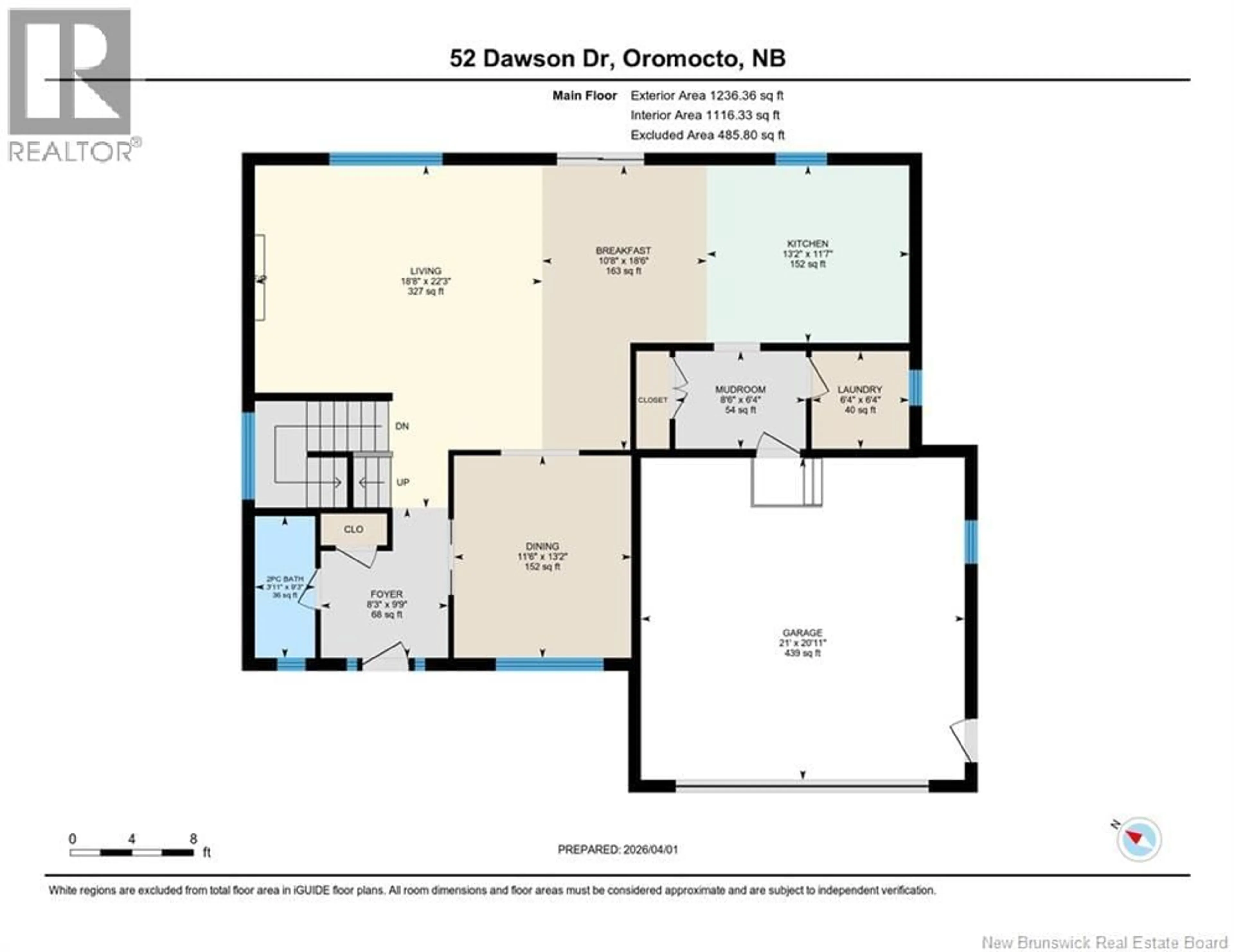 Floor plan for 52 DAWSON DRIVE, Oromocto New Brunswick E2V0B6