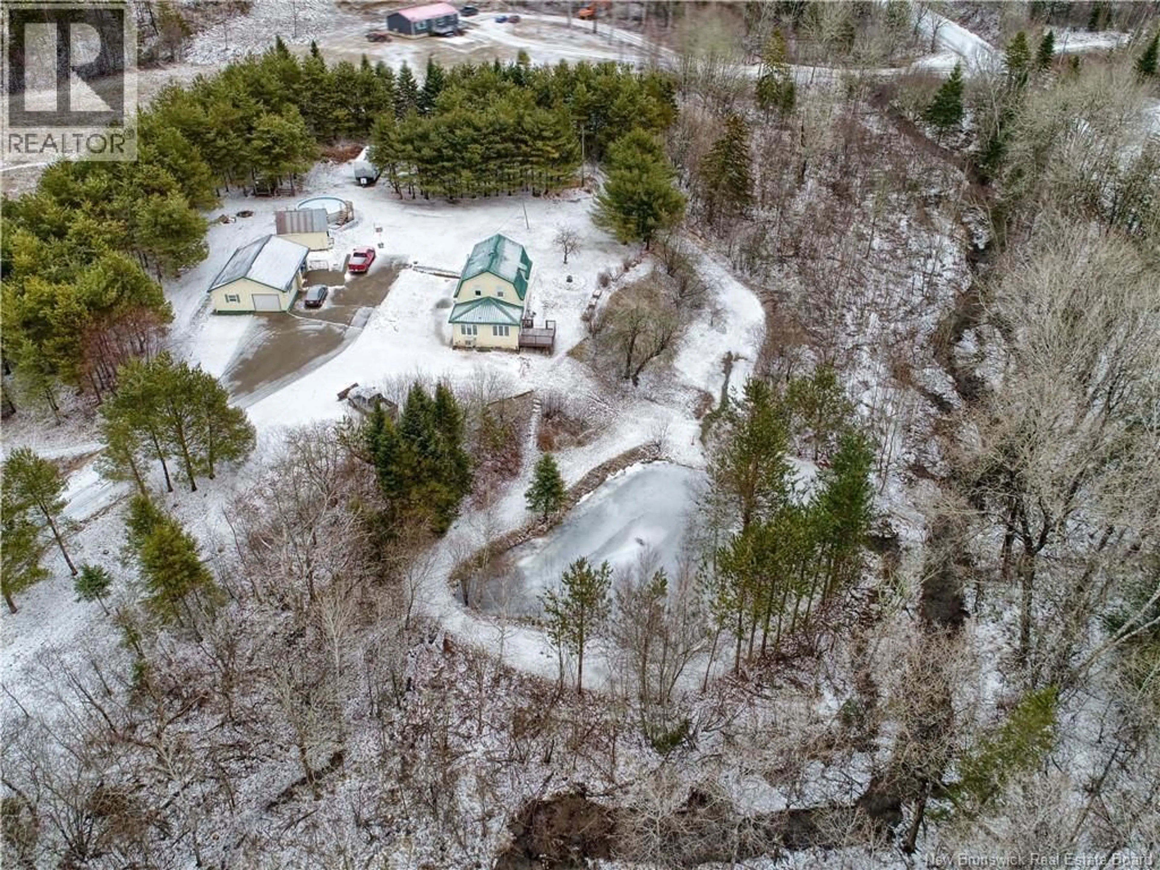 A pic from outside/outdoor area/front of a property/back of a property/a pic from drone, forest/trees view for 498 URNEY ROAD, Picadilly New Brunswick E4E5K9