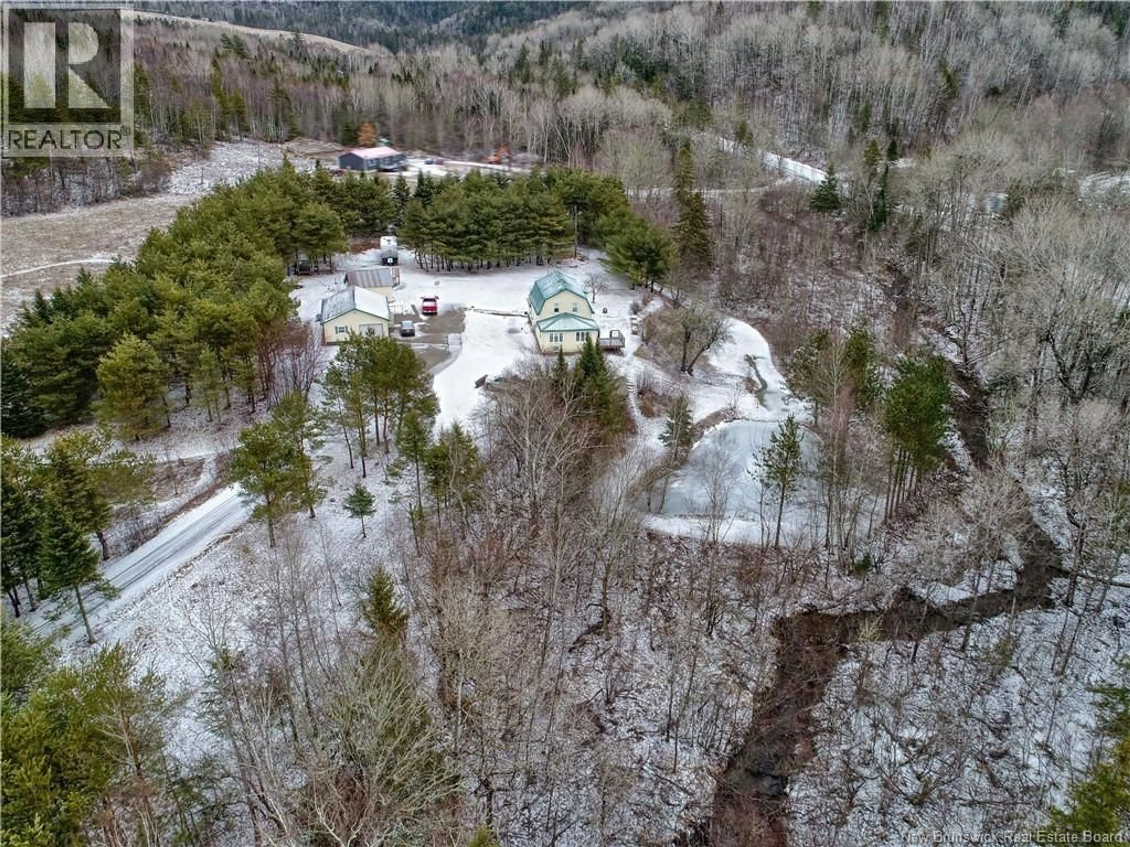 A pic from outside/outdoor area/front of a property/back of a property/a pic from drone, forest/trees view for 498 URNEY ROAD, Picadilly New Brunswick E4E5K9