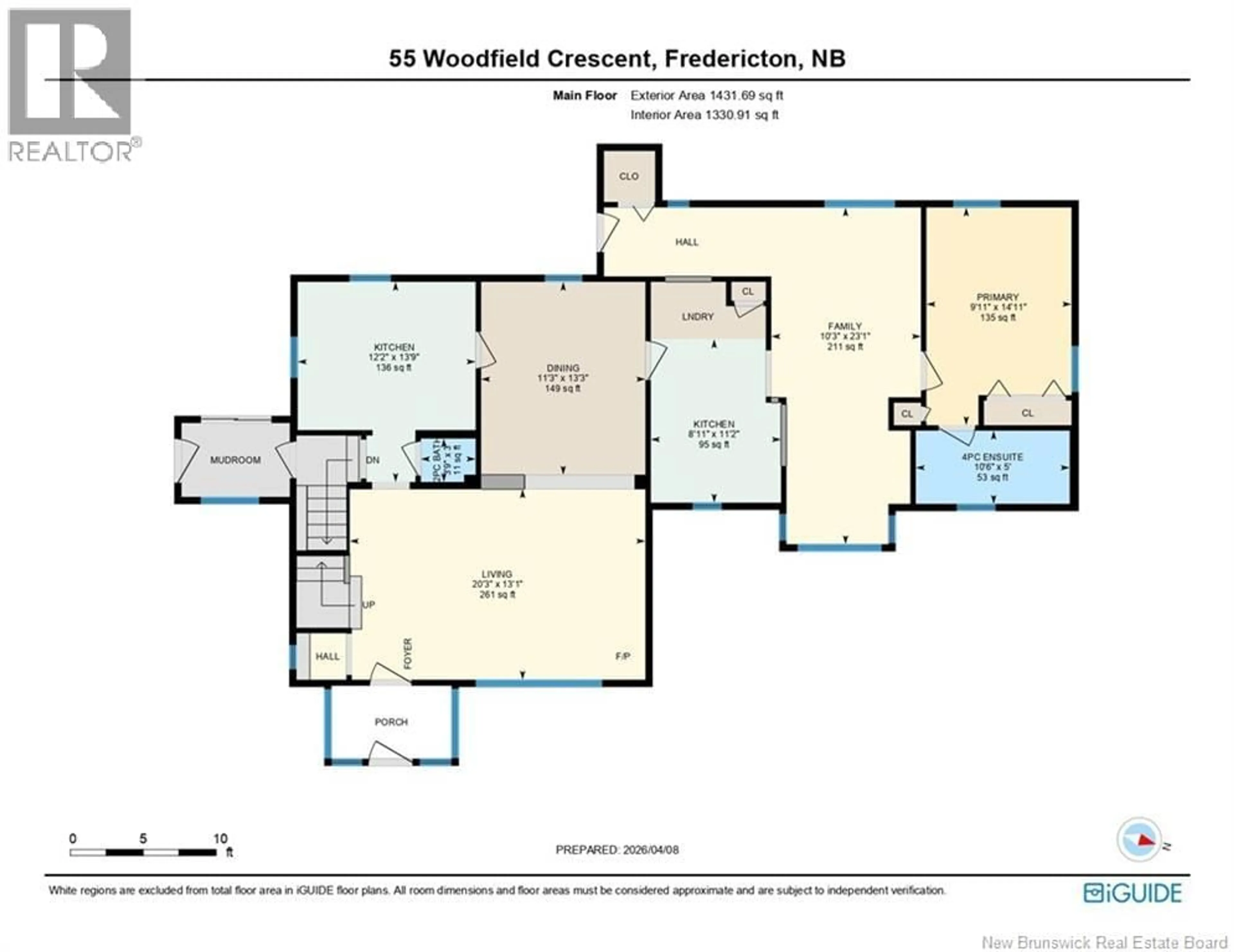 Floor plan for 55 WOODFIELD CRESCENT, Fredericton New Brunswick E3B2N2