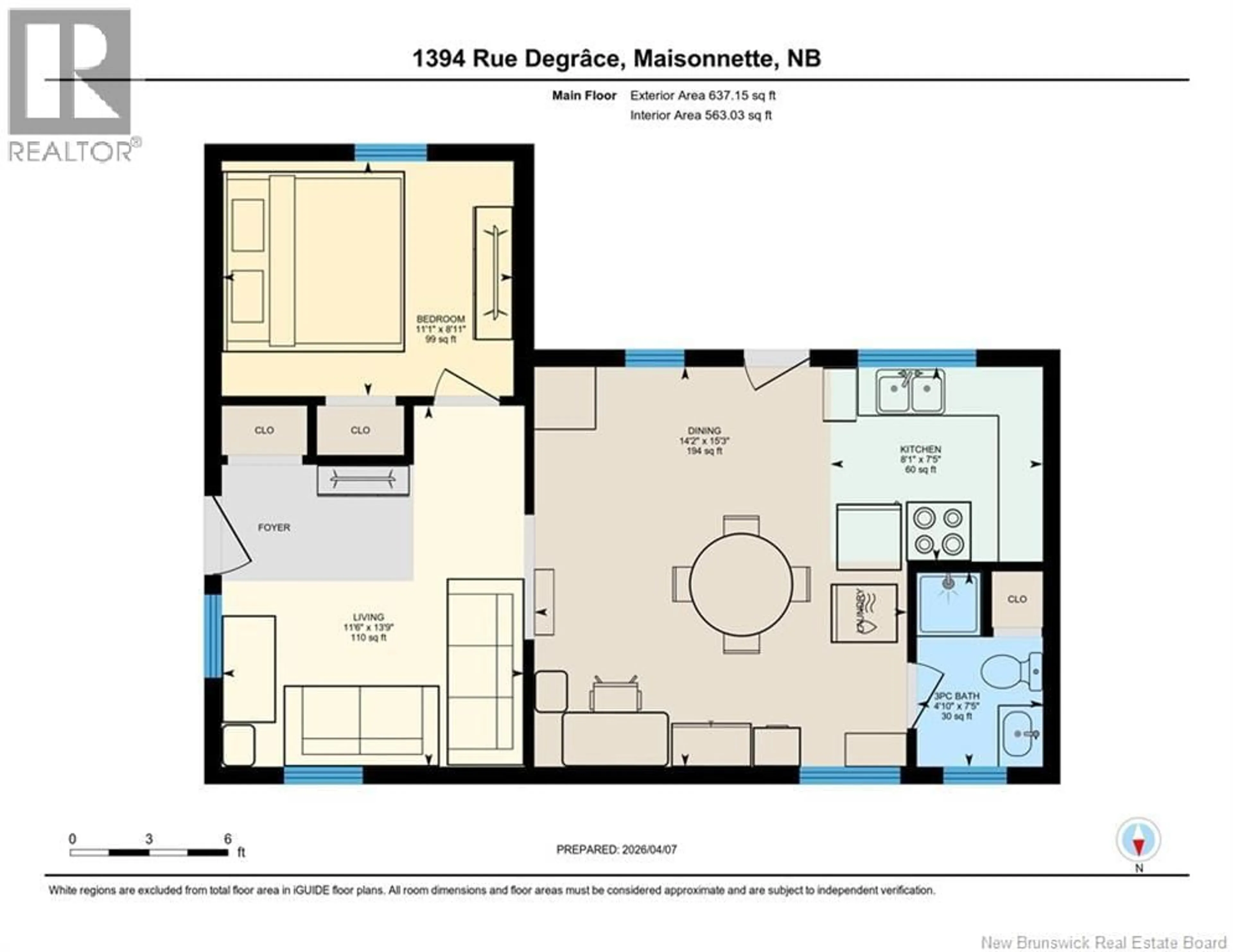 Floor plan for 1394 DEGRACE STREET, Maisonnette New Brunswick E8N2J4