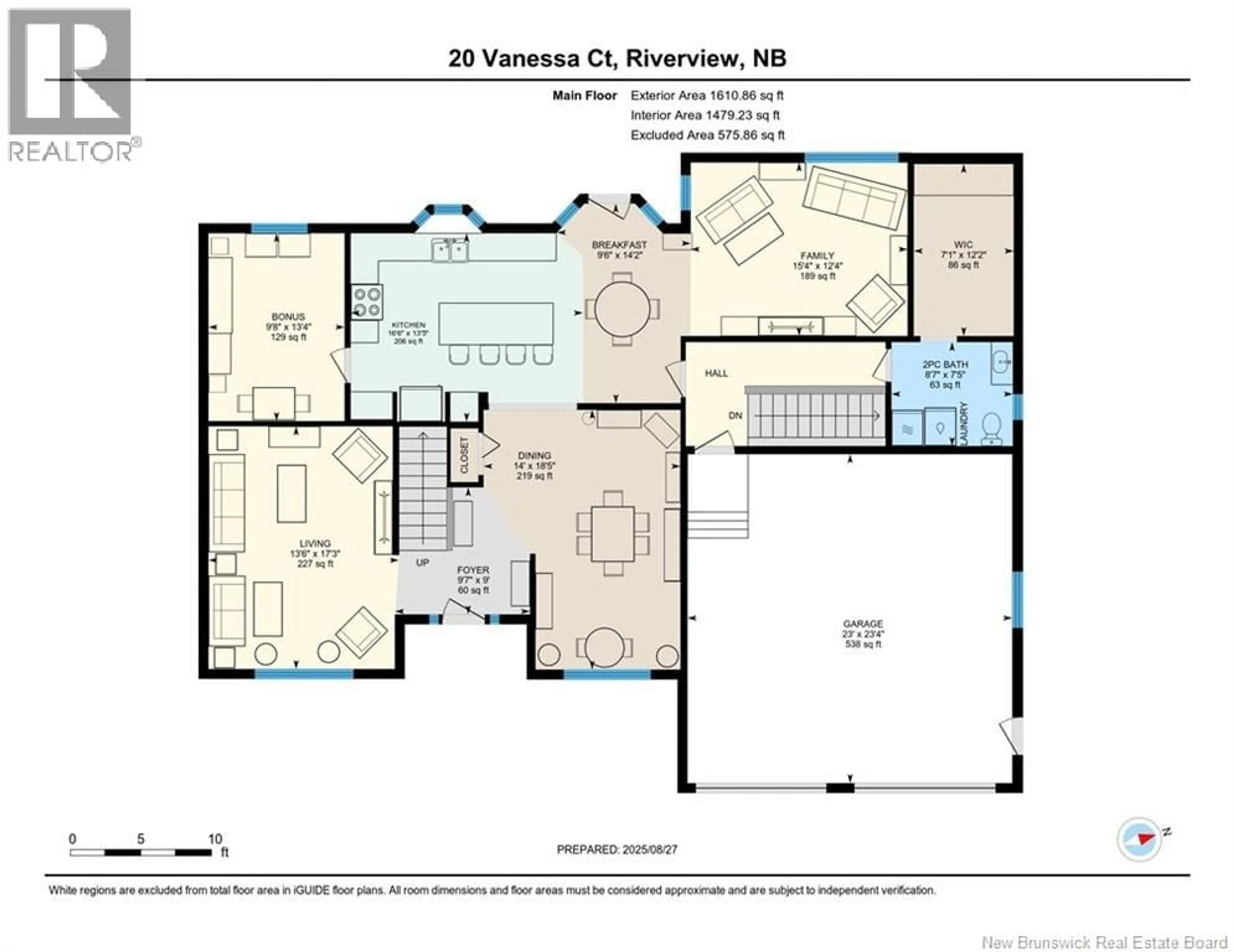 Floor plan for 20 VANESSA COURT, Riverview New Brunswick E1B4W7