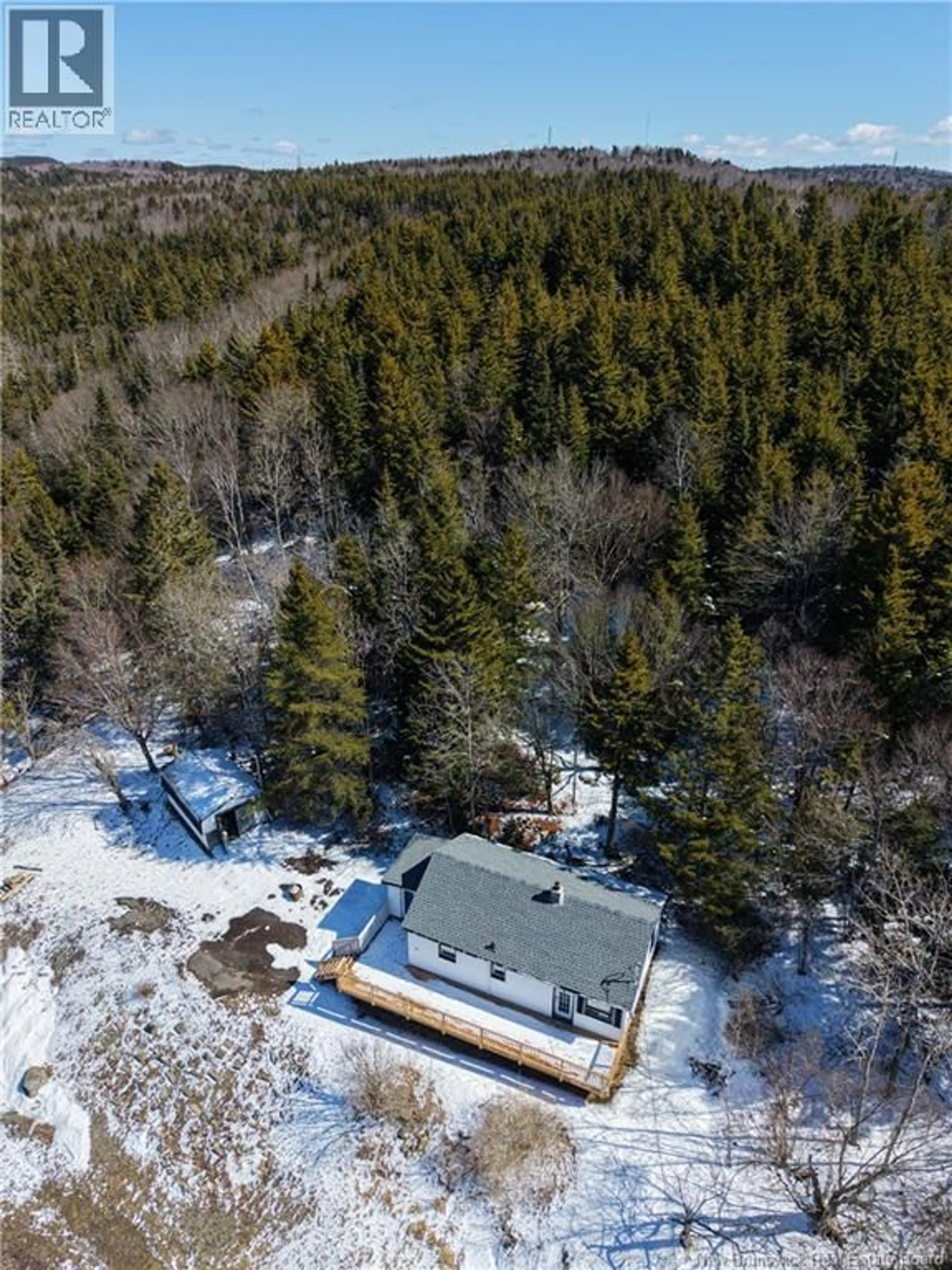 A pic from outside/outdoor area/front of a property/back of a property/a pic from drone, forest/trees view for 59 MORGAN ROAD, Saint John New Brunswick E2H2B2