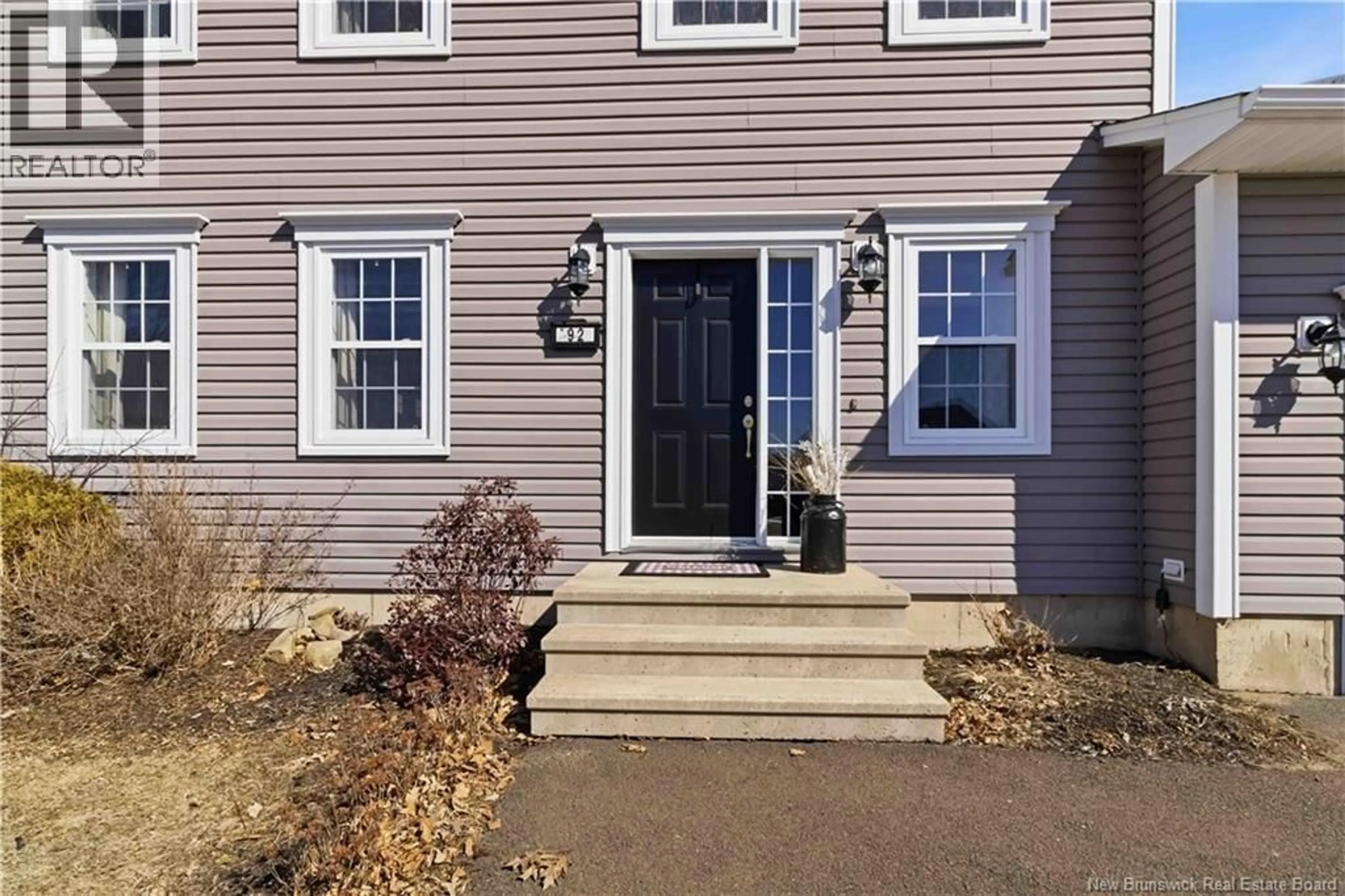 Home with vinyl exterior material, street for 92 BLANCHARD COURT, Fredericton New Brunswick E3G3X2
