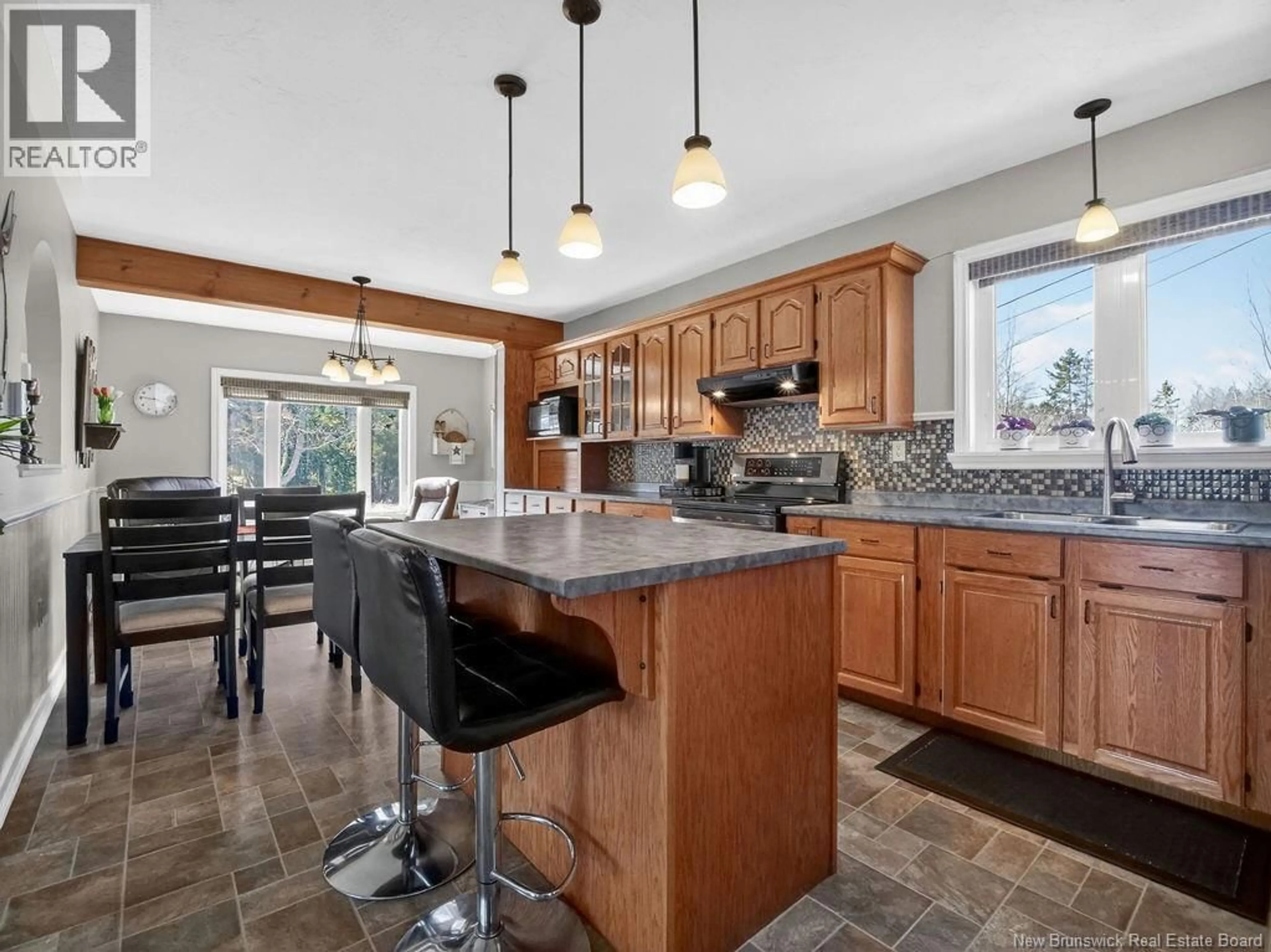 Open concept kitchen, ceramic/tile floor for 39 BROWN ROAD, Berry Mills New Brunswick E1G3Z5