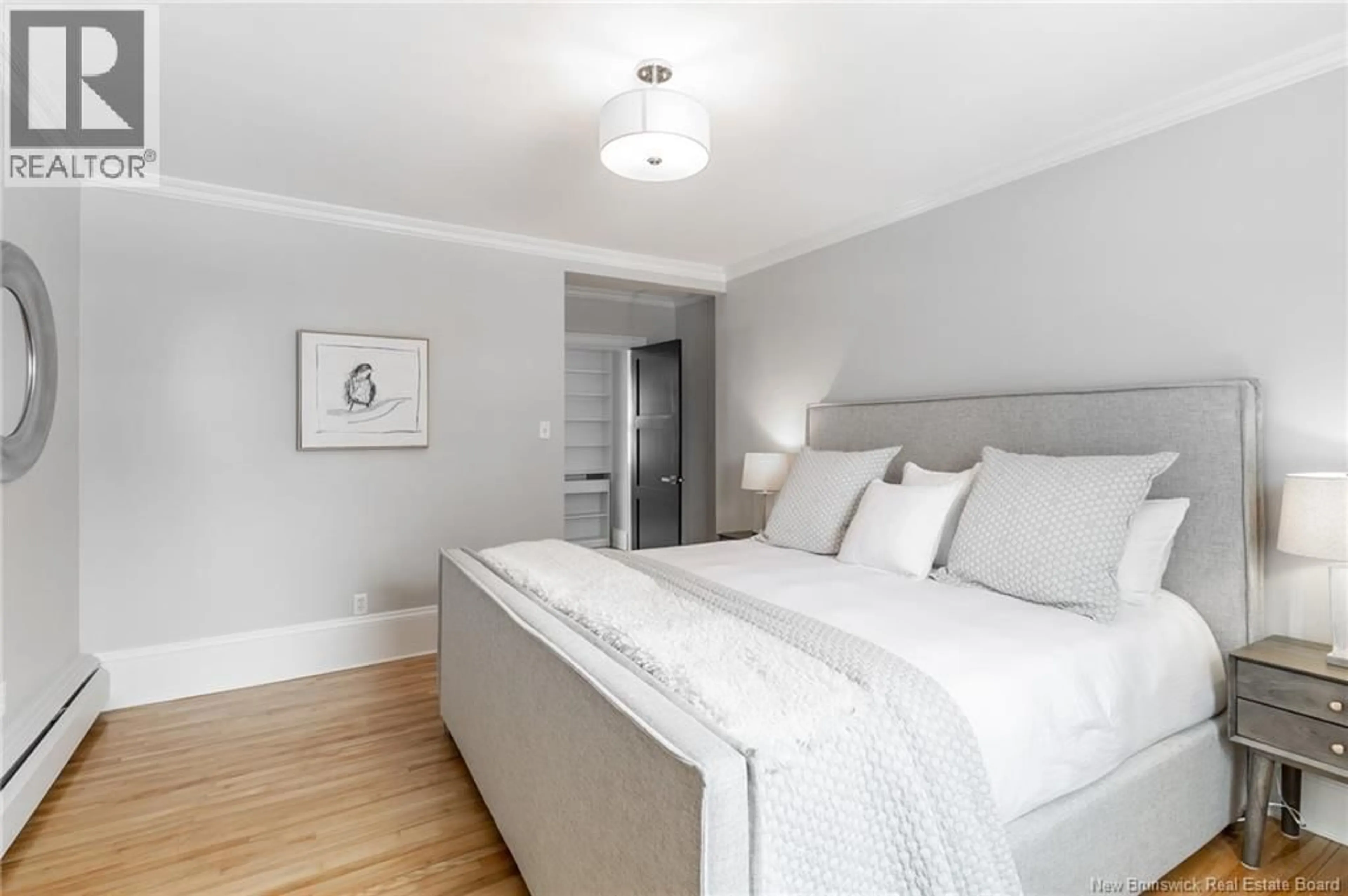 Bedroom with bed, wood/laminate floor for 121 WINSLOW STREET, Fredericton New Brunswick E3B1Z8