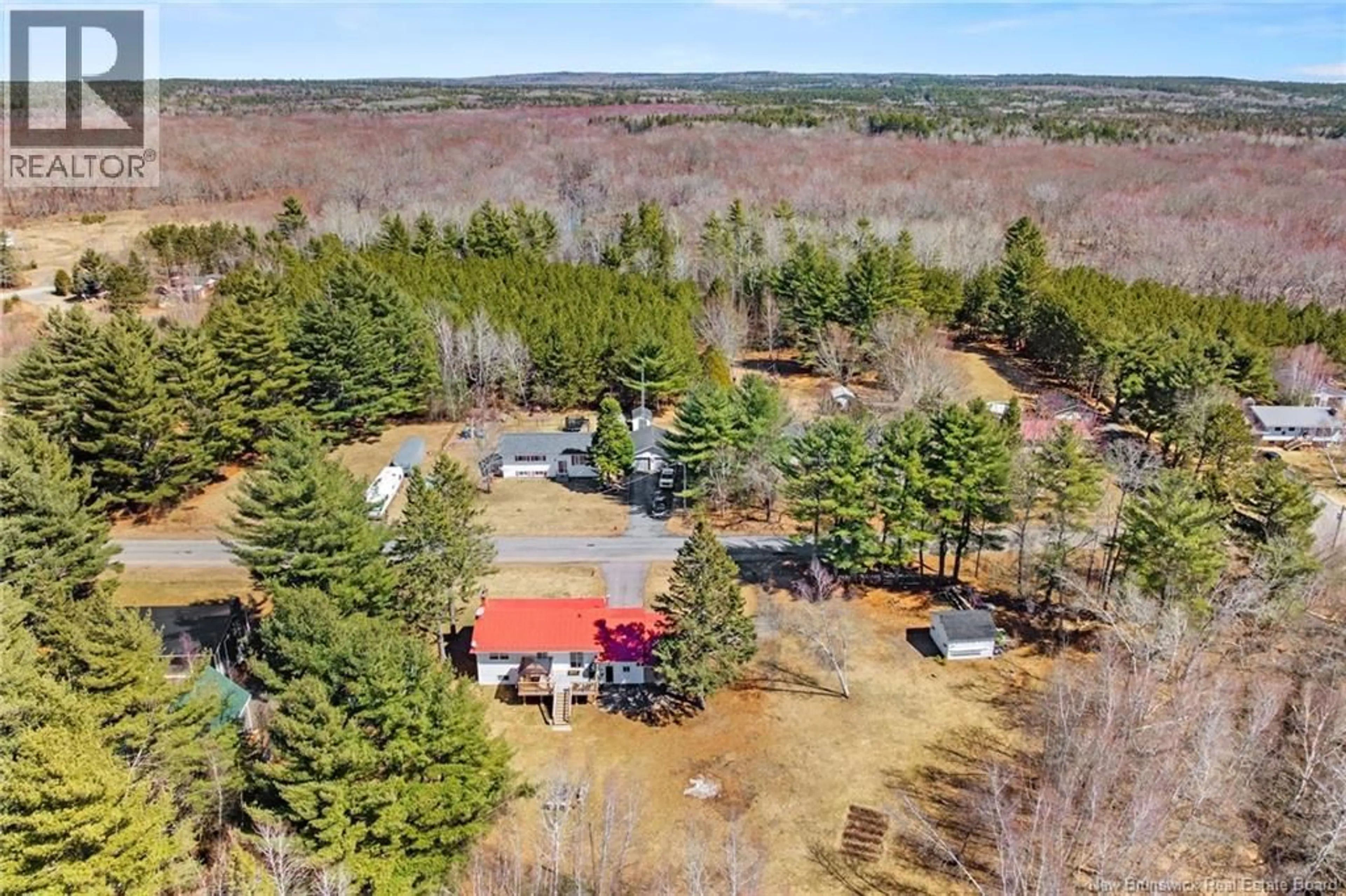 A pic from outside/outdoor area/front of a property/back of a property/a pic from drone, forest/trees view for 8 DUPLISEA ROAD, Central Blissville New Brunswick E5L1R9