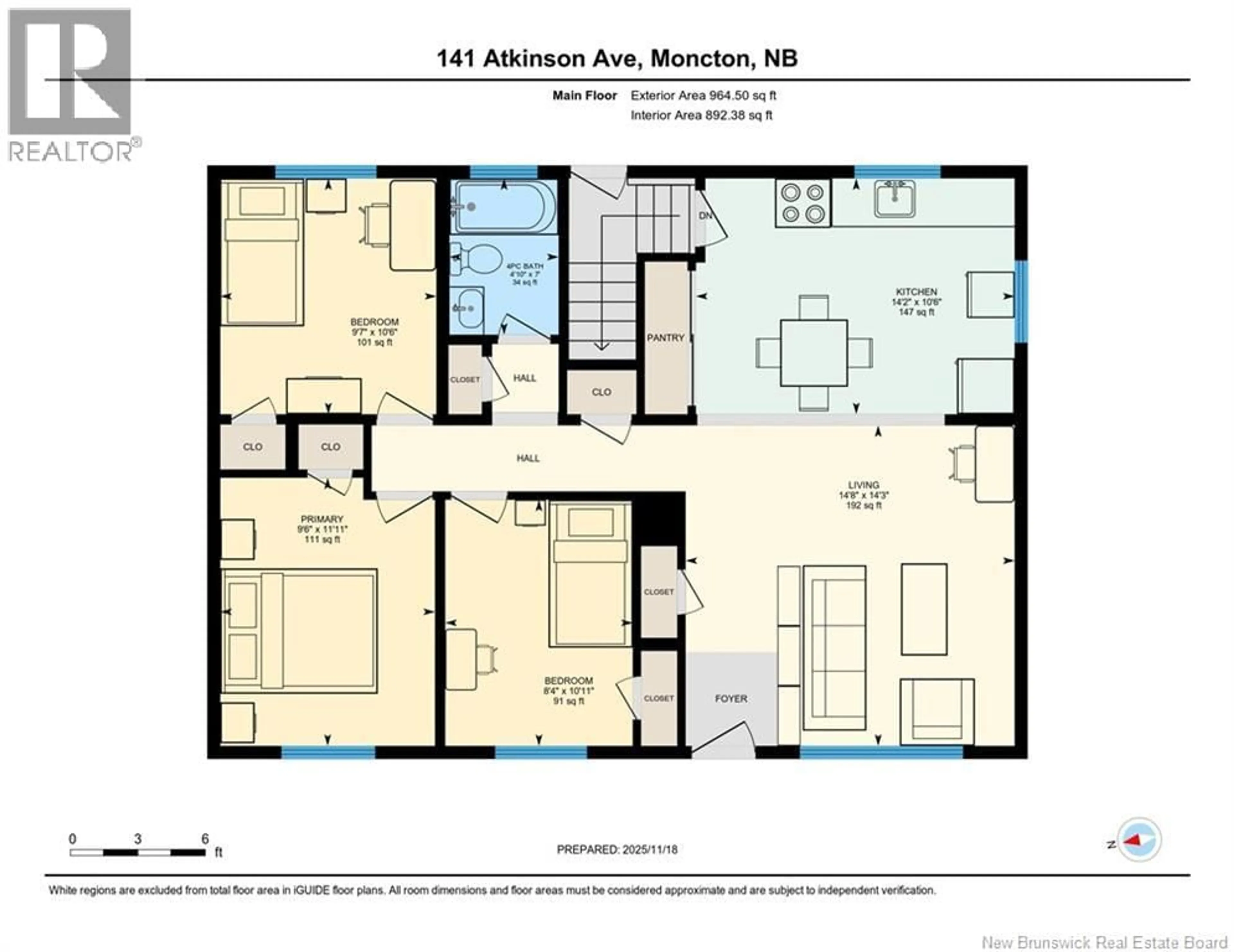 Floor plan for 141 ATKINSON, Moncton New Brunswick E1C8M9