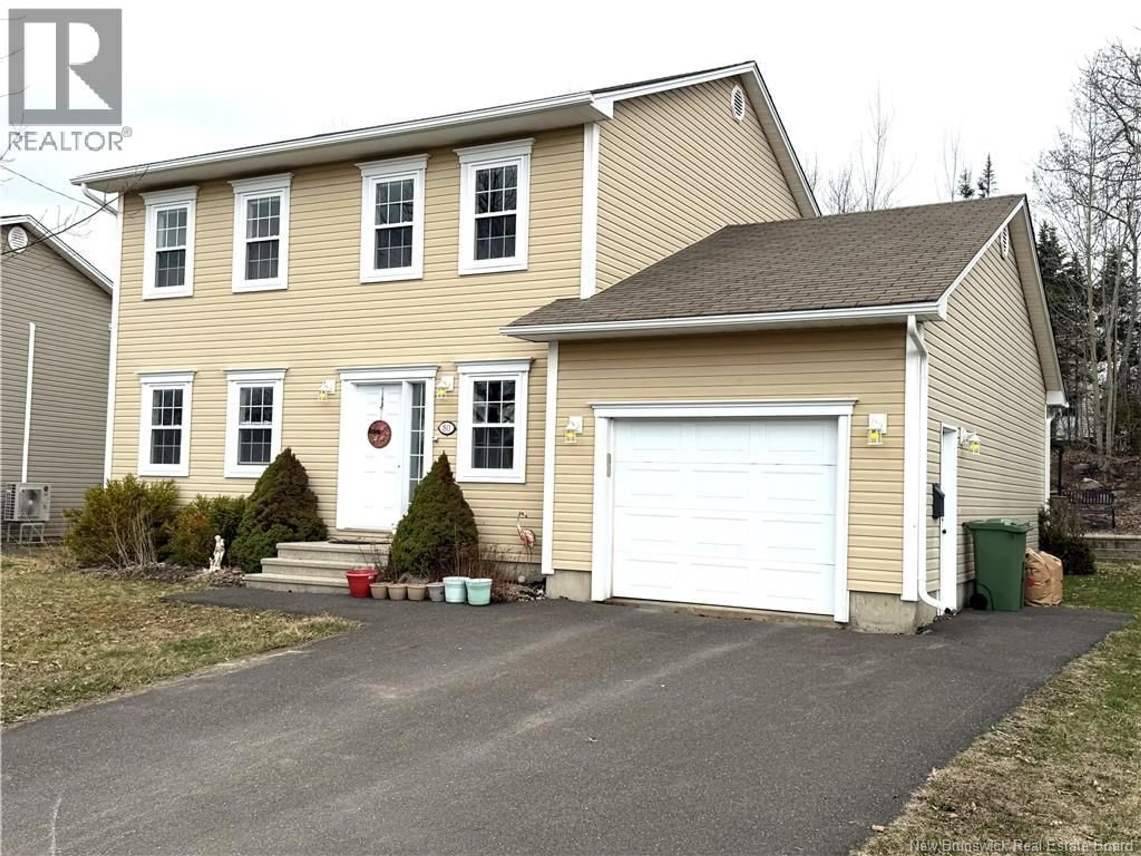 Home with vinyl exterior material, street for 80 BLANCHARD COURT, Fredericton New Brunswick E3G3X2