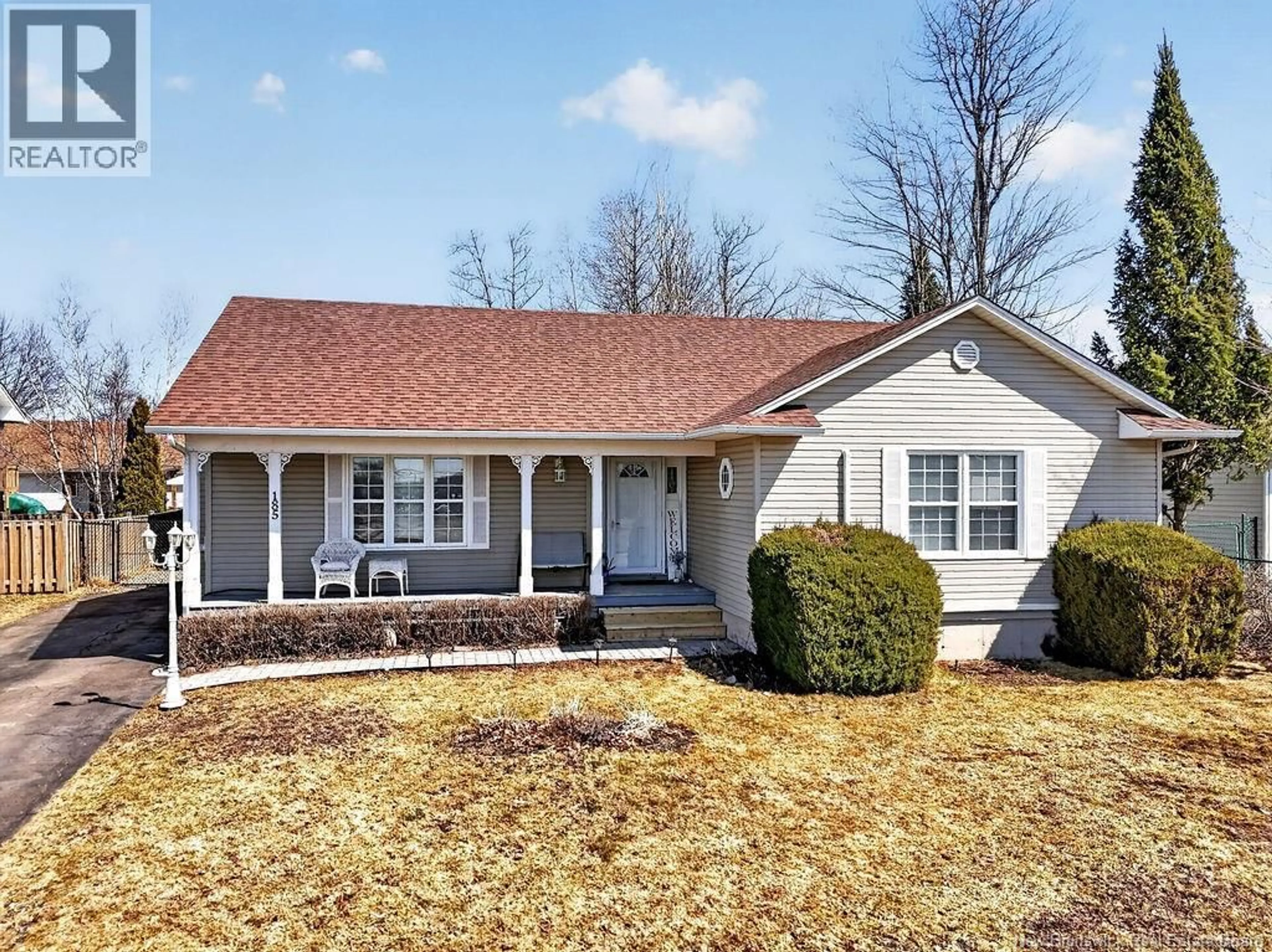 Home with vinyl exterior material, street for 185 TWIN OAKS DRIVE, Moncton New Brunswick E1G4W4