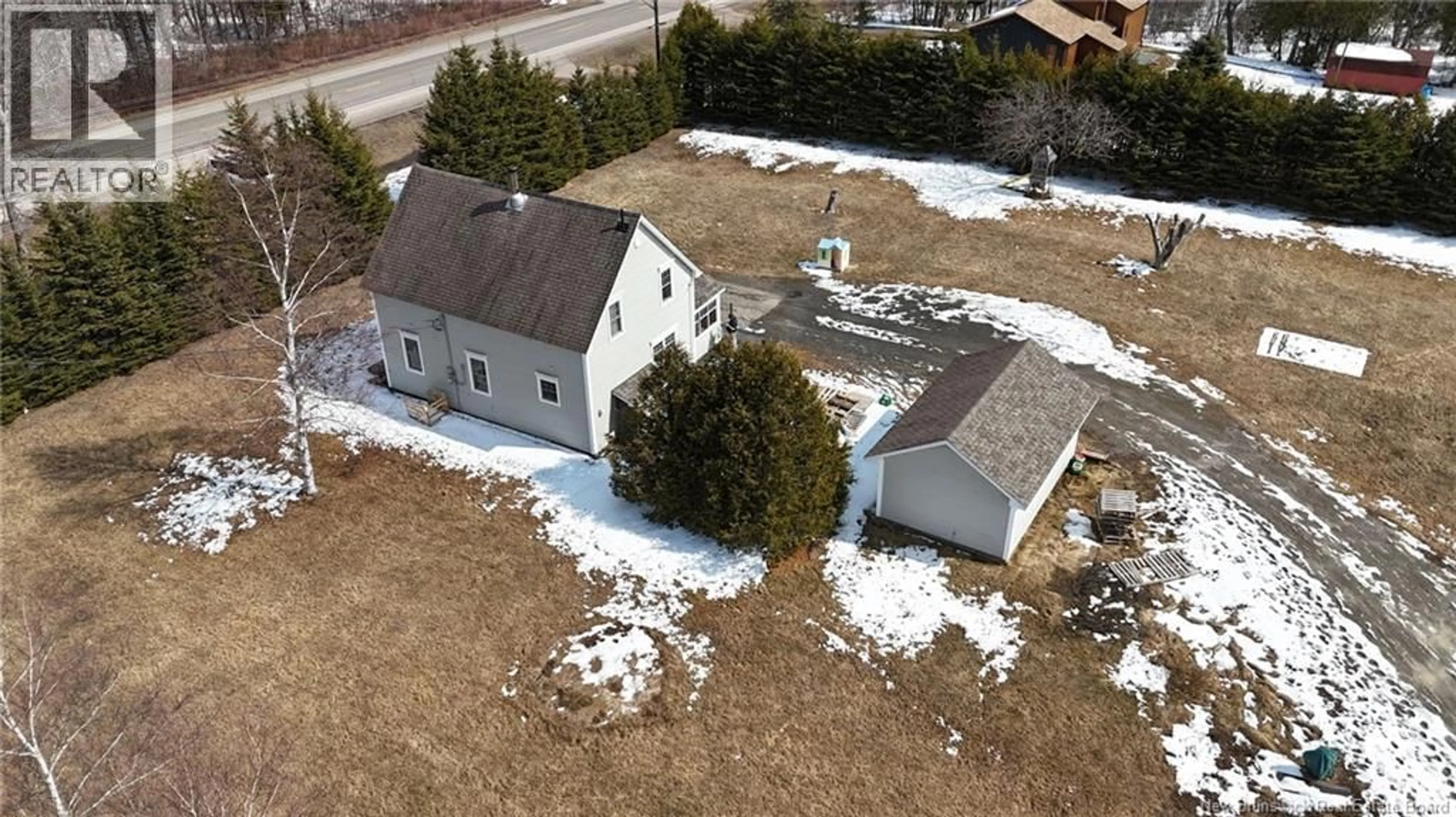 A pic from outside/outdoor area/front of a property/back of a property/a pic from drone, street for 9646 ROUTE 134, Aldouane New Brunswick E4W5K4