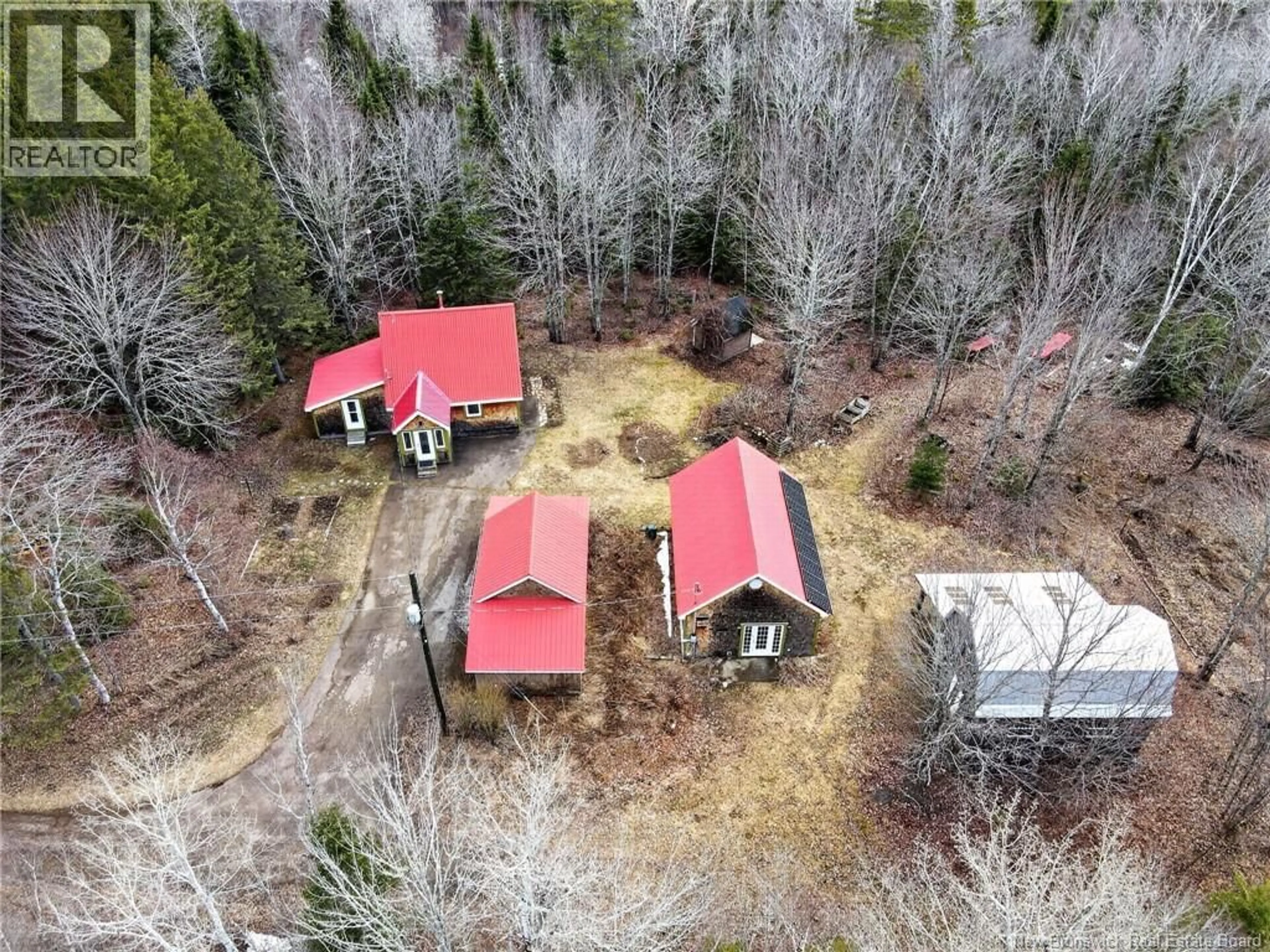 A pic from outside/outdoor area/front of a property/back of a property/a pic from drone, forest/trees view for 199 CAISSIE ROAD, Notre-Dame New Brunswick E4V1T3