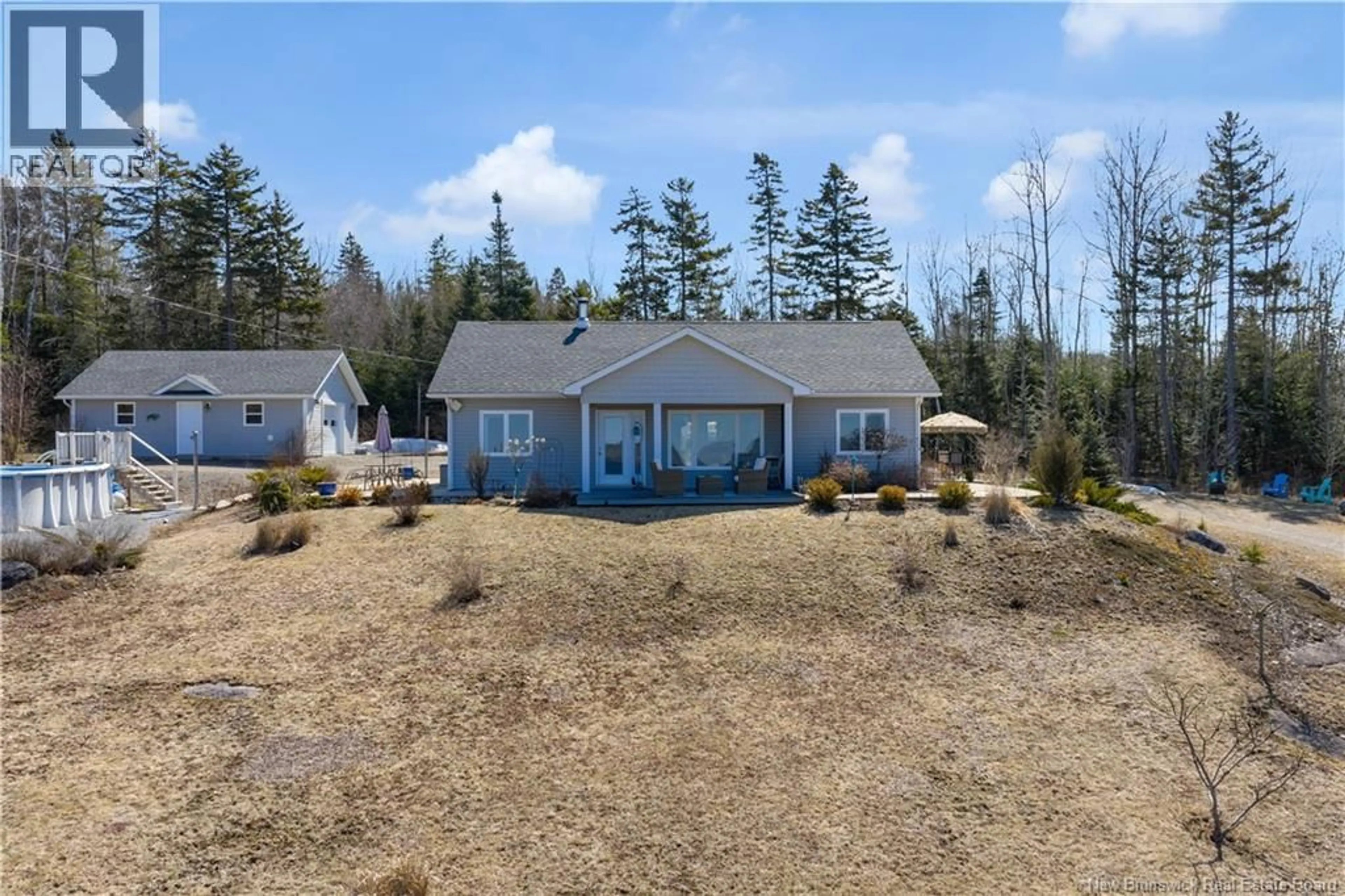 A pic from outside/outdoor area/front of a property/back of a property/a pic from drone, water/lake/river/ocean view for 1330 ROUTE 705, Wickham New Brunswick E5T3W1