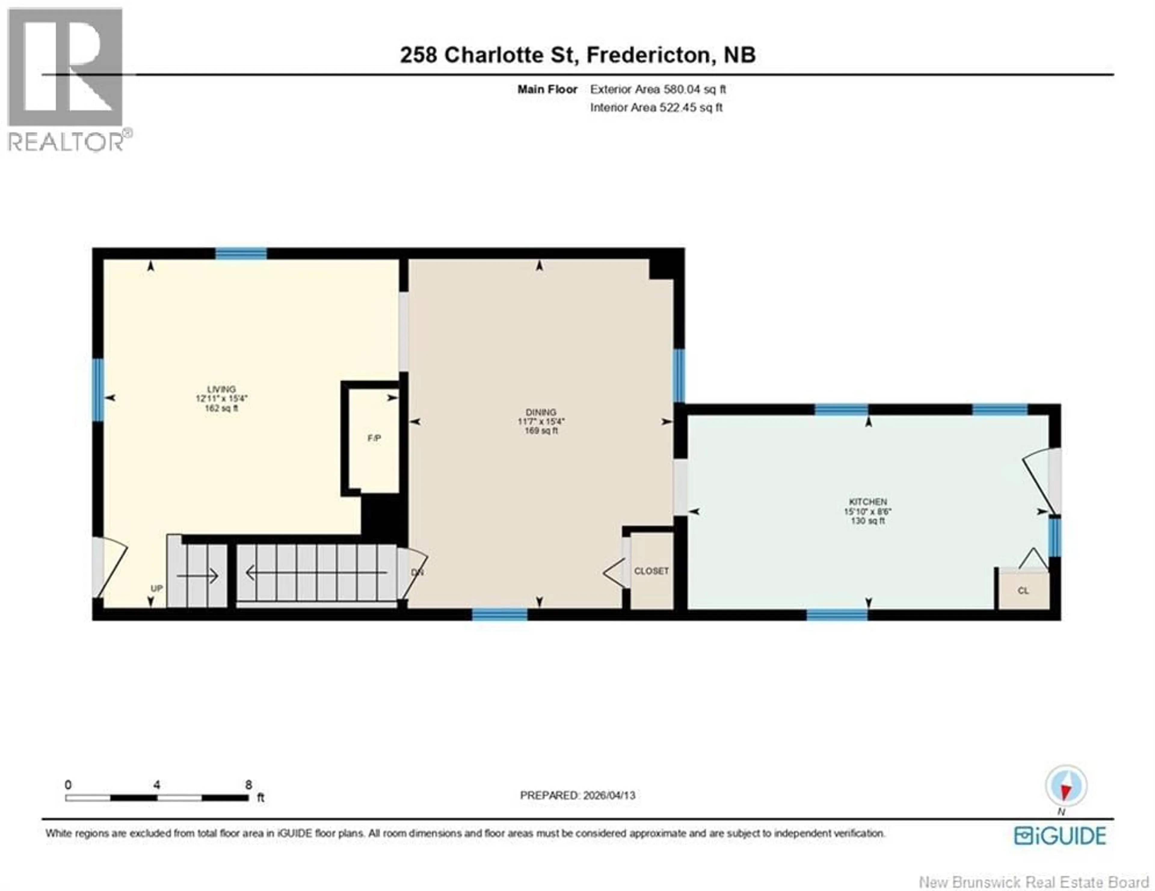 Floor plan for 258 CHARLOTTE STREET, Fredericton New Brunswick E3B1L4