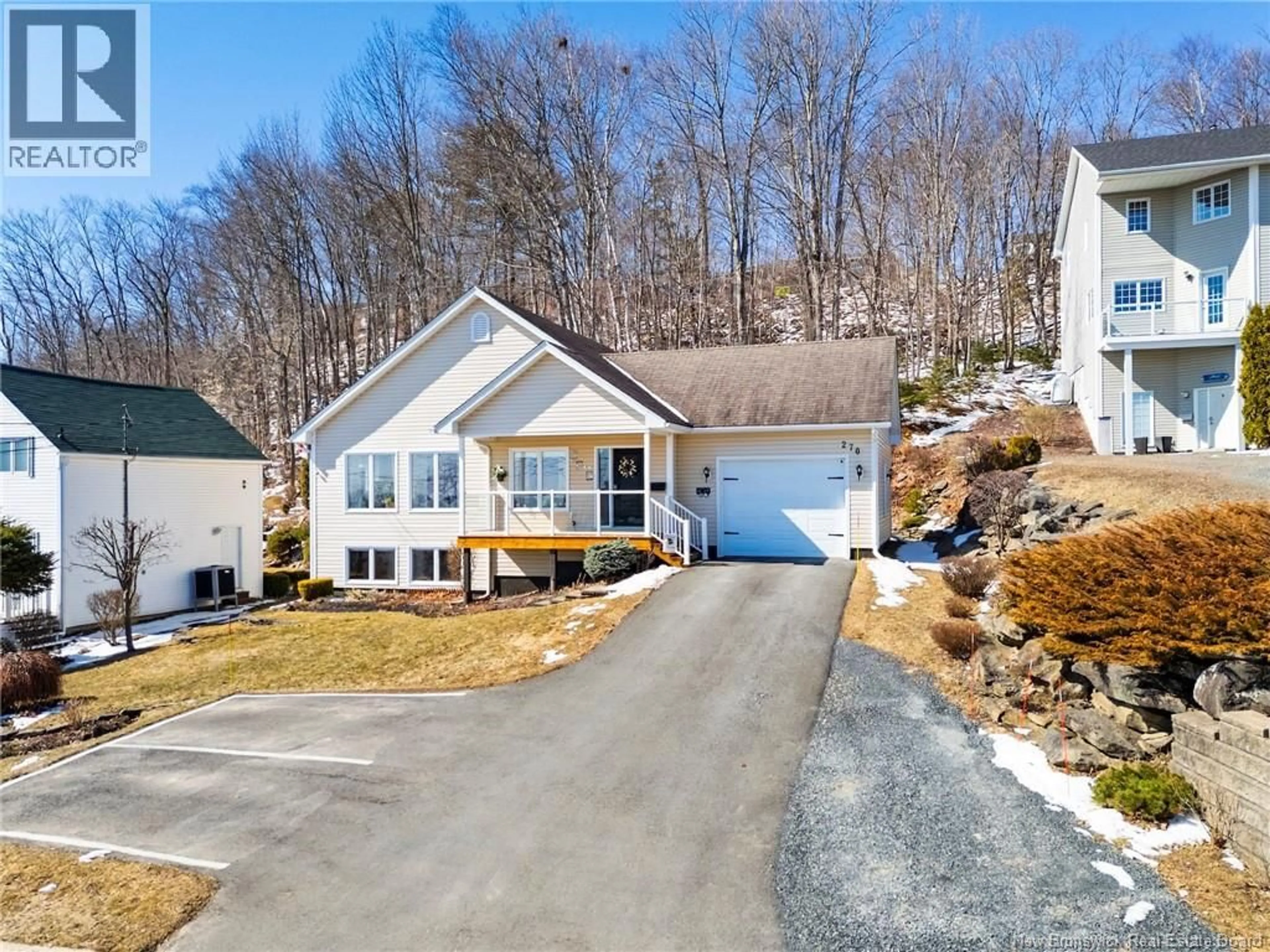 Home with vinyl exterior material, street for 270 DUNN'S CROSSING ROAD, Fredericton New Brunswick E3B2A6