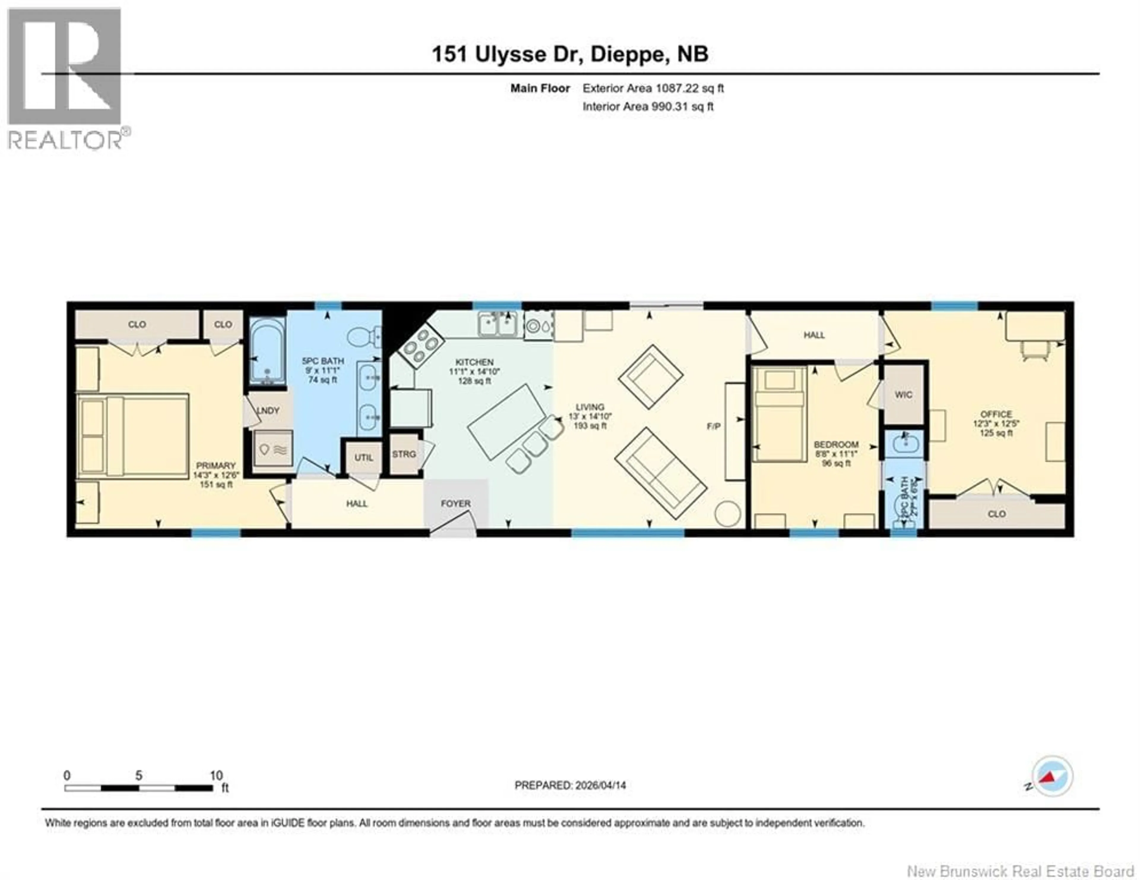 Floor plan for 151 ULYSSE DRIVE, Dieppe New Brunswick E1A7G5