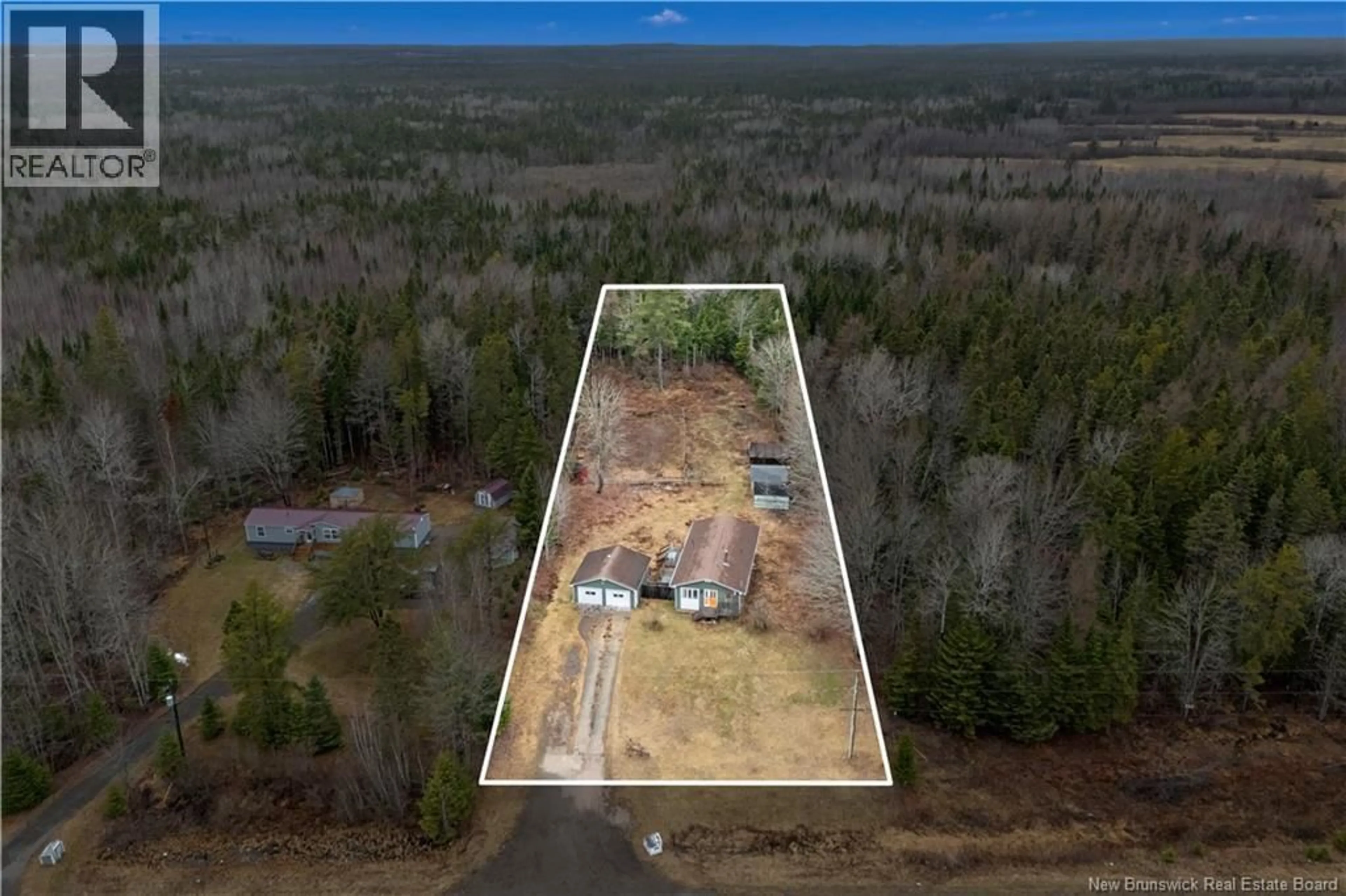A pic from outside/outdoor area/front of a property/back of a property/a pic from drone, forest/trees view for 46875 HOMESTEAD ROAD, Steeves Mountain New Brunswick E1G4J1