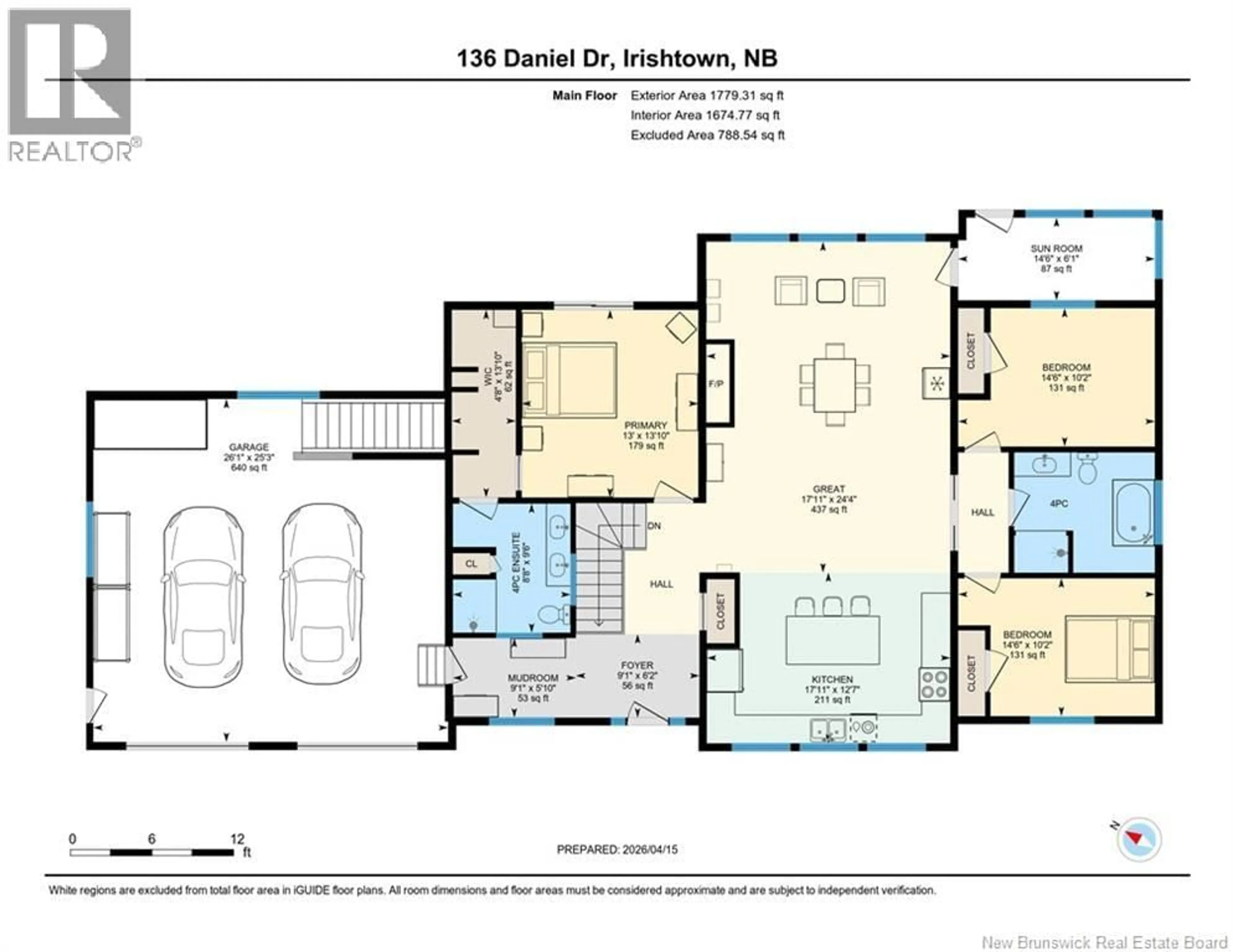 Floor plan for 136 DANIEL DRIVE, Irishtown New Brunswick E1H0B4