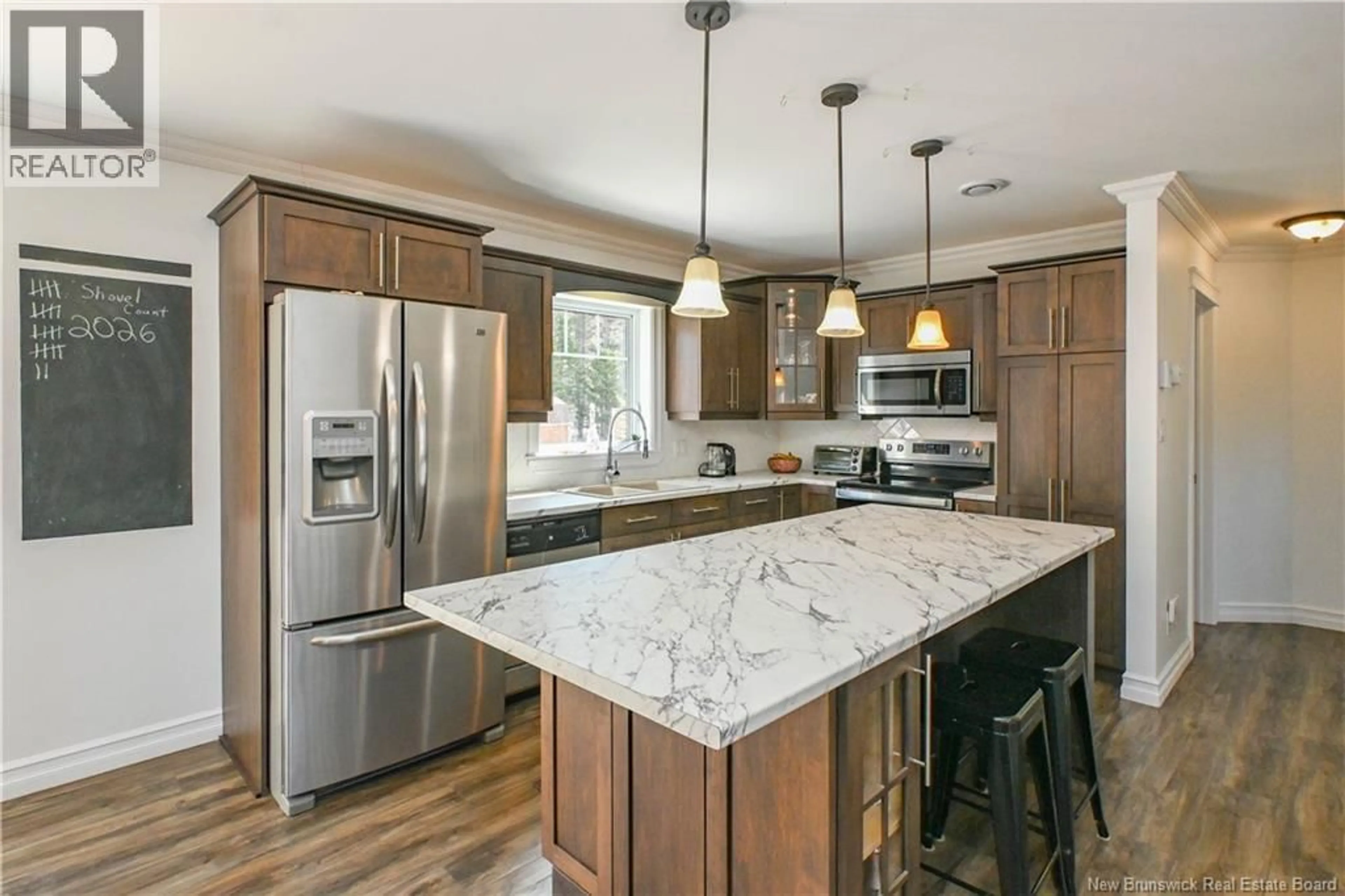 Open concept kitchen, ceramic/tile floor for 37 BOIS-HÉBERT ROAD, Saint-Isidore New Brunswick E8M0A3
