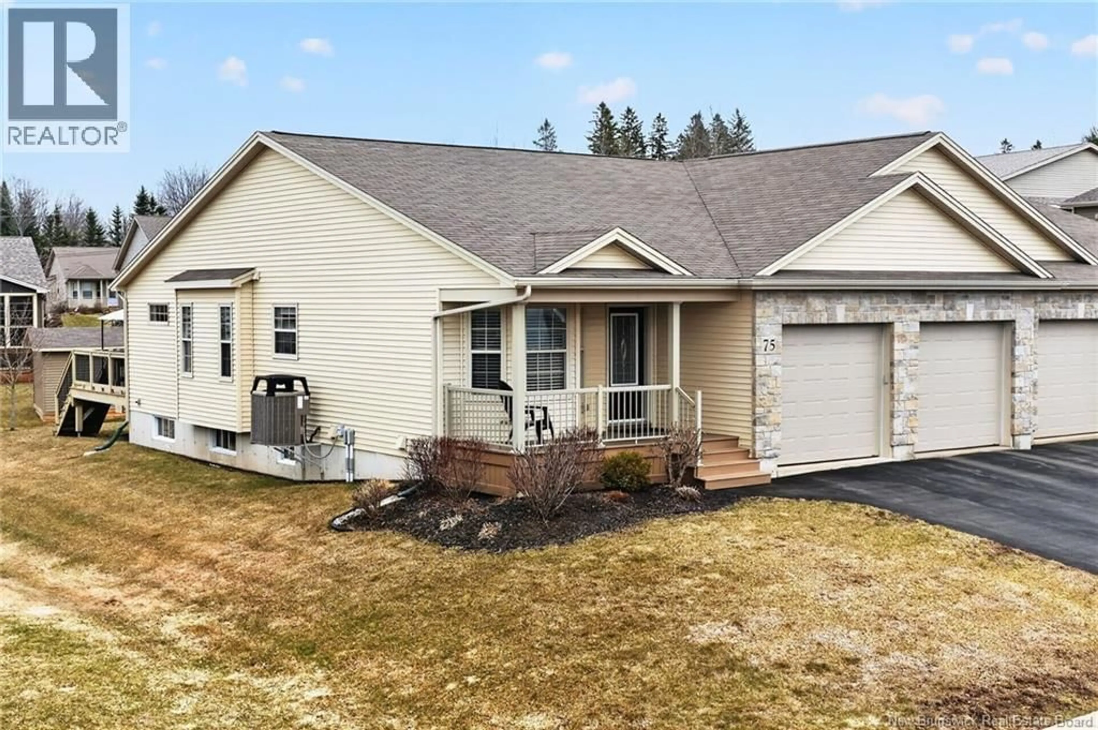 Home with vinyl exterior material, street for 75 NORTHUMBERLAND DRIVE, Moncton New Brunswick E1A9K1