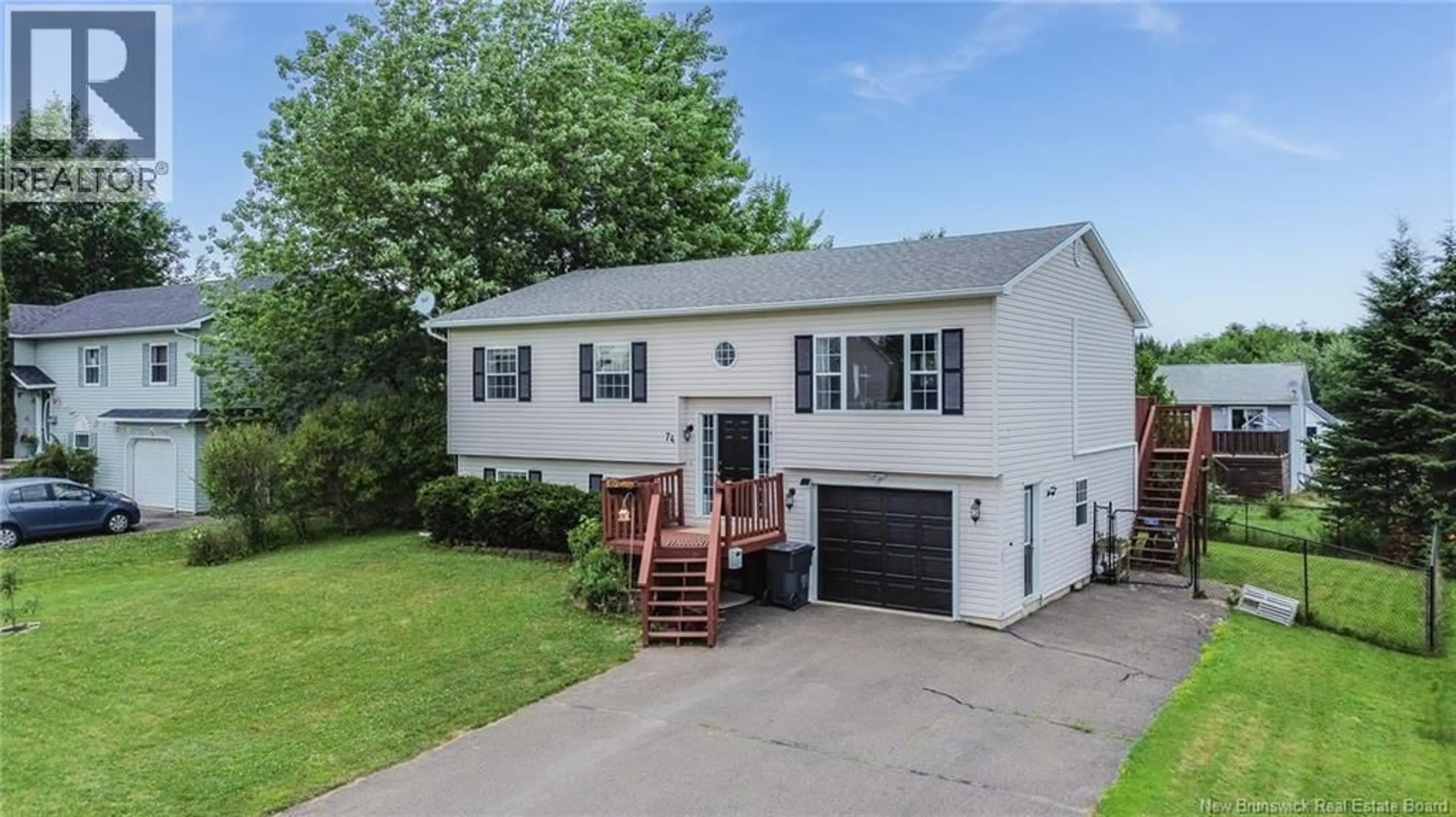 Home with vinyl exterior material, street for 74 DUFFIE DRIVE, Oromocto New Brunswick E2V4L3