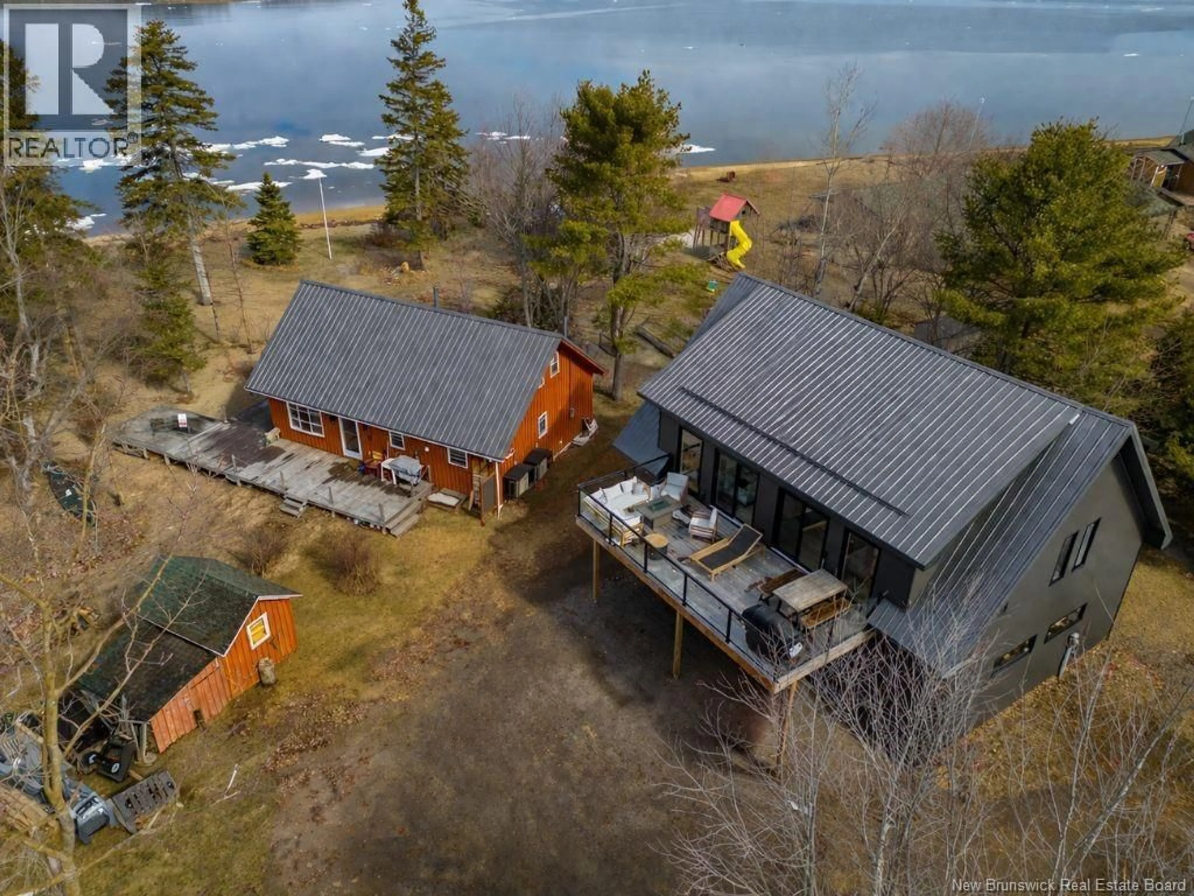 A pic from outside/outdoor area/front of a property/back of a property/a pic from drone, water/lake/river/ocean view for 119 CHEMIN URBAIN, Bedec New Brunswick E4W1S1