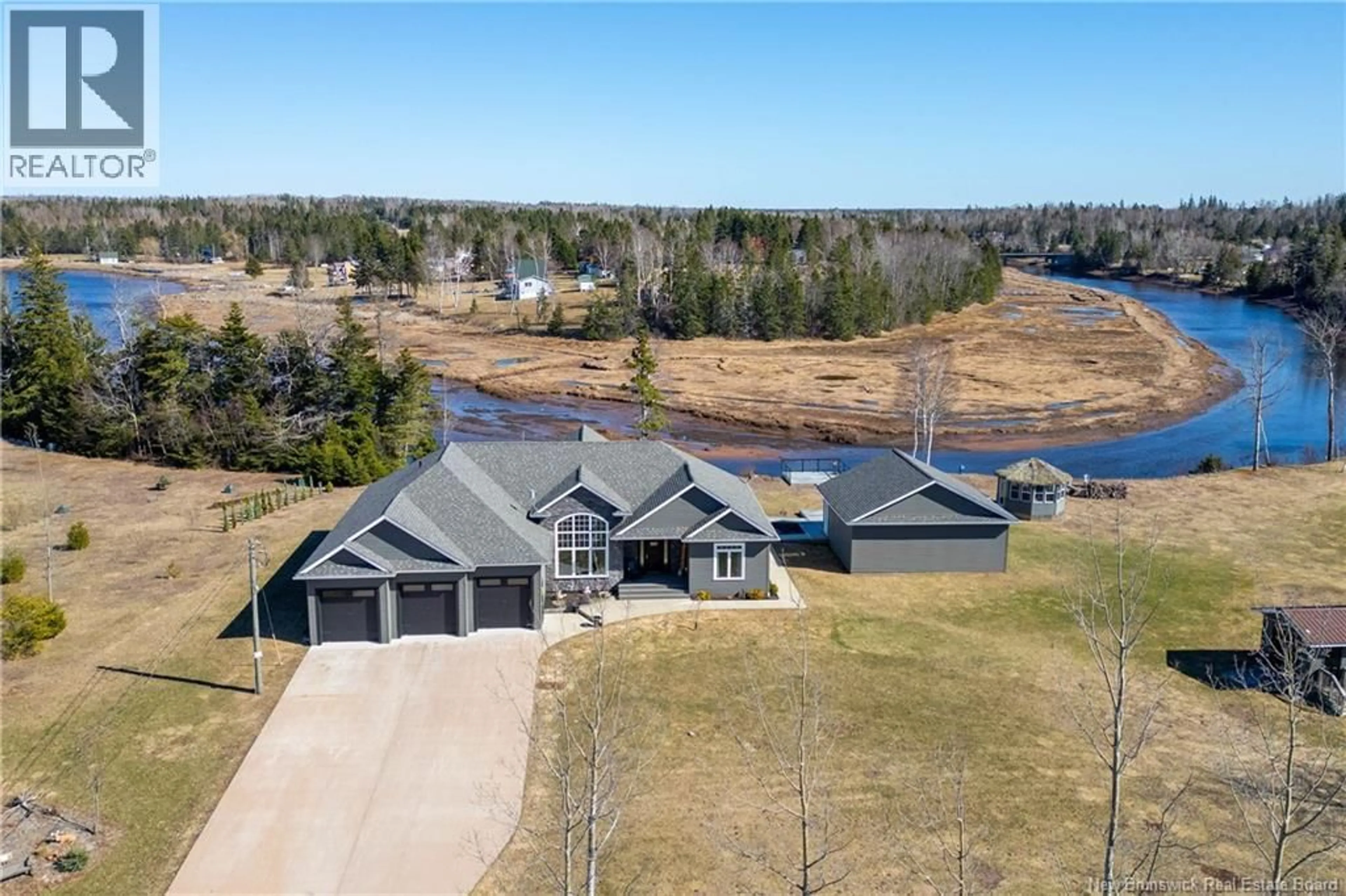 A pic from outside/outdoor area/front of a property/back of a property/a pic from drone, water/lake/river/ocean view for 36 DAVIDSON LOOP, Baie Verte New Brunswick E4M0E6