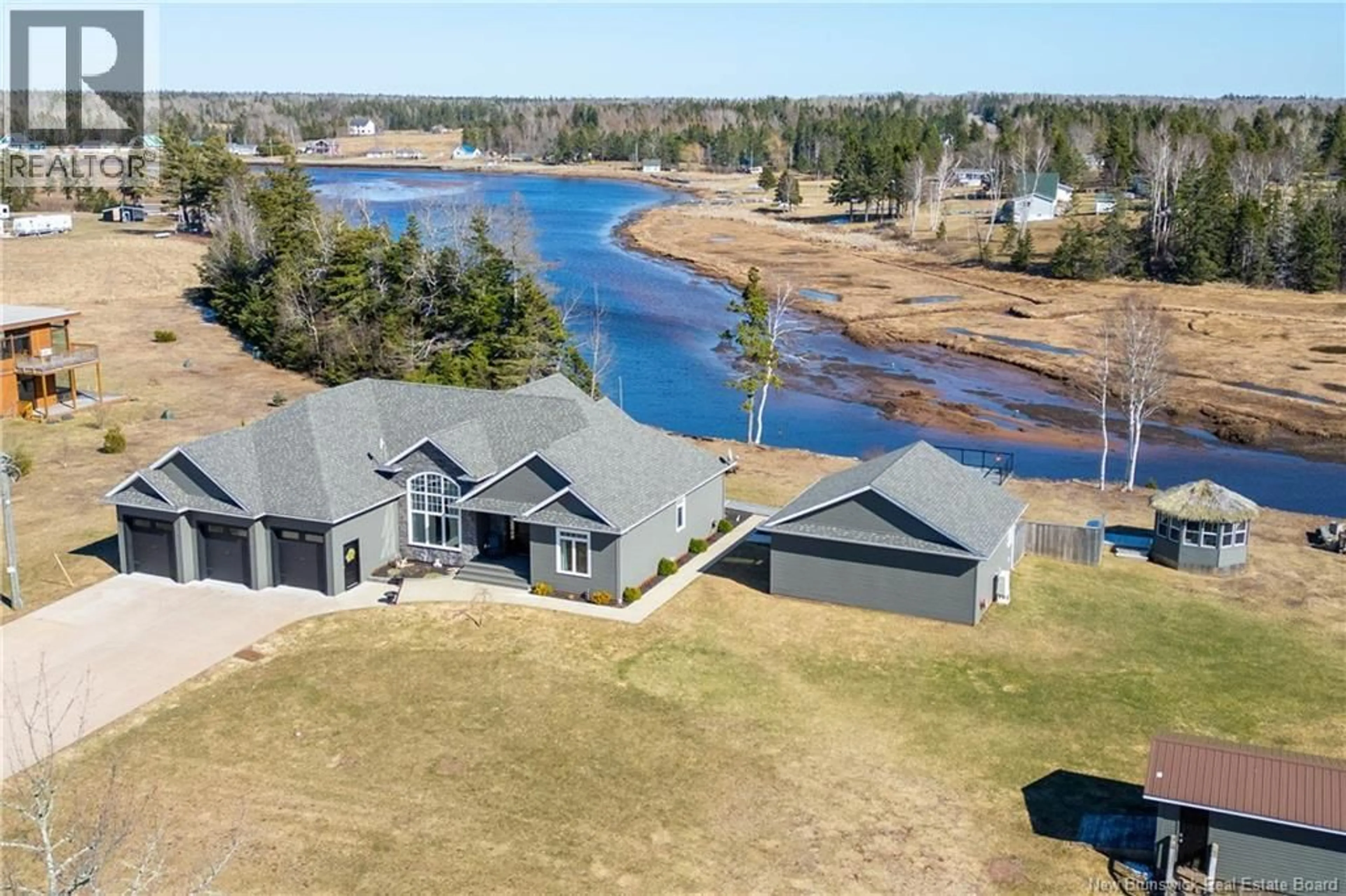A pic from outside/outdoor area/front of a property/back of a property/a pic from drone, water/lake/river/ocean view for 36 DAVIDSON LOOP, Baie Verte New Brunswick E4M0E6
