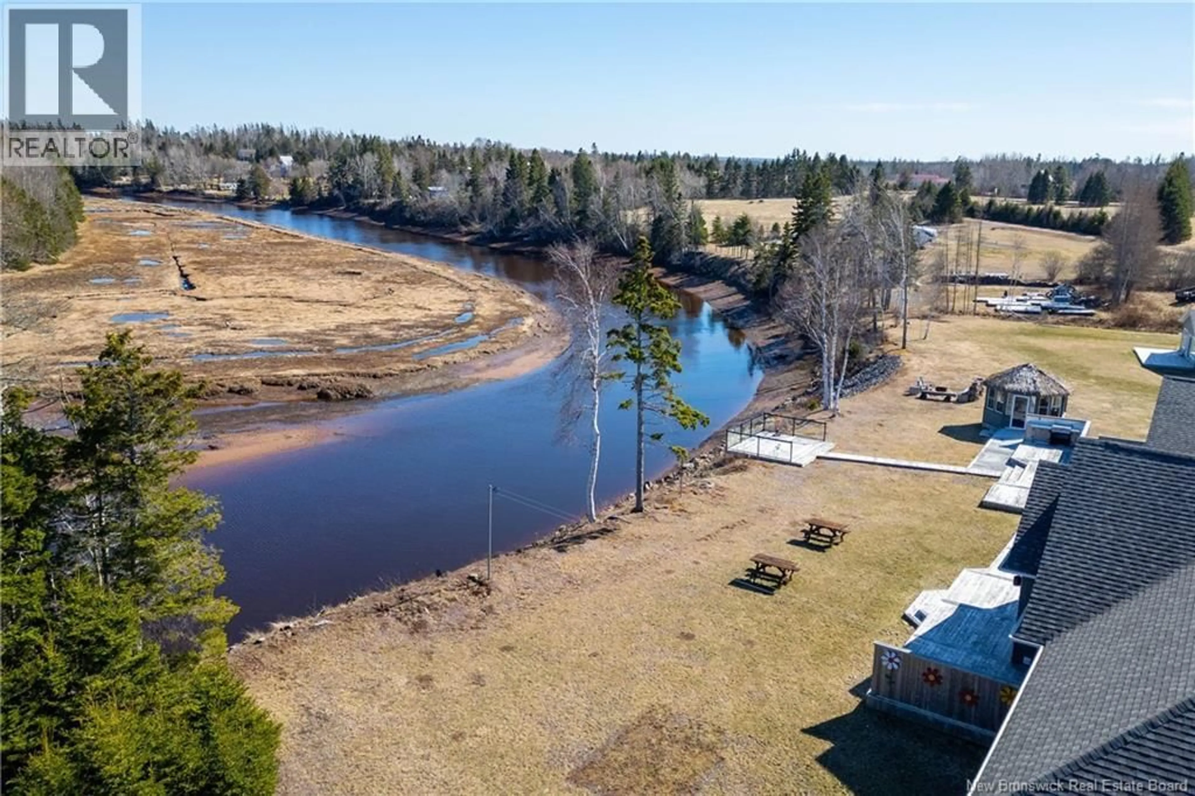 A pic from outside/outdoor area/front of a property/back of a property/a pic from drone, water/lake/river/ocean view for 36 DAVIDSON LOOP, Baie Verte New Brunswick E4M0E6