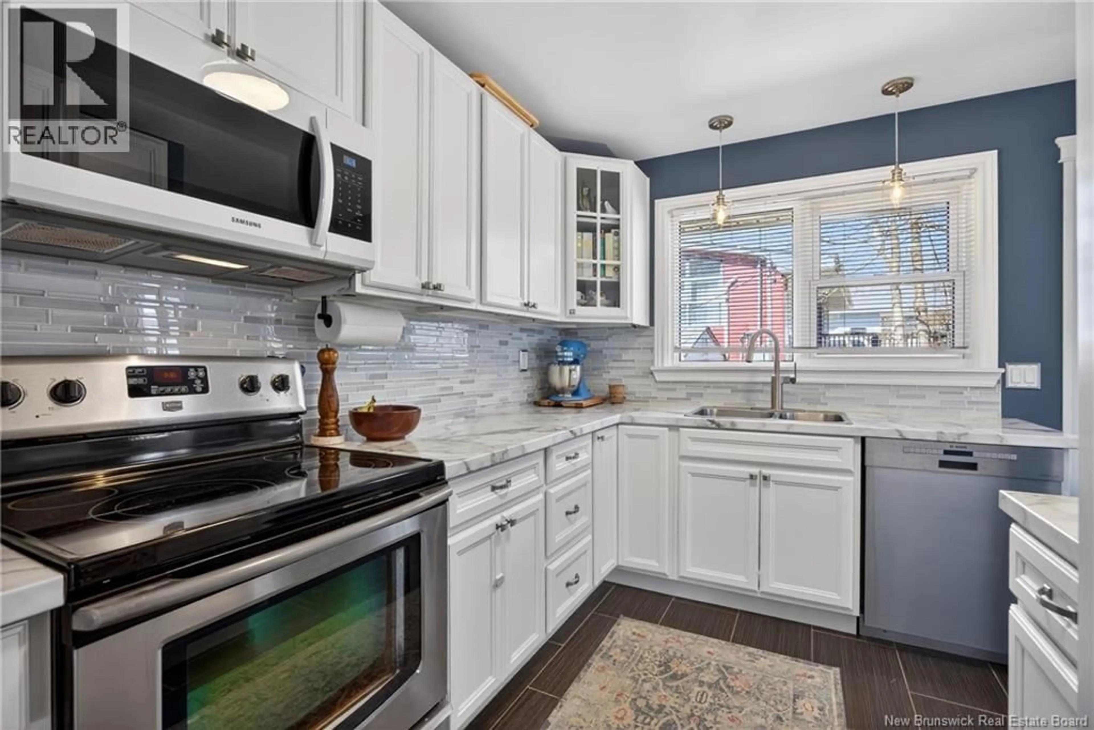 Open concept kitchen, ceramic/tile floor for 215 FULTON AVENUE, Fredericton New Brunswick E3A2B7