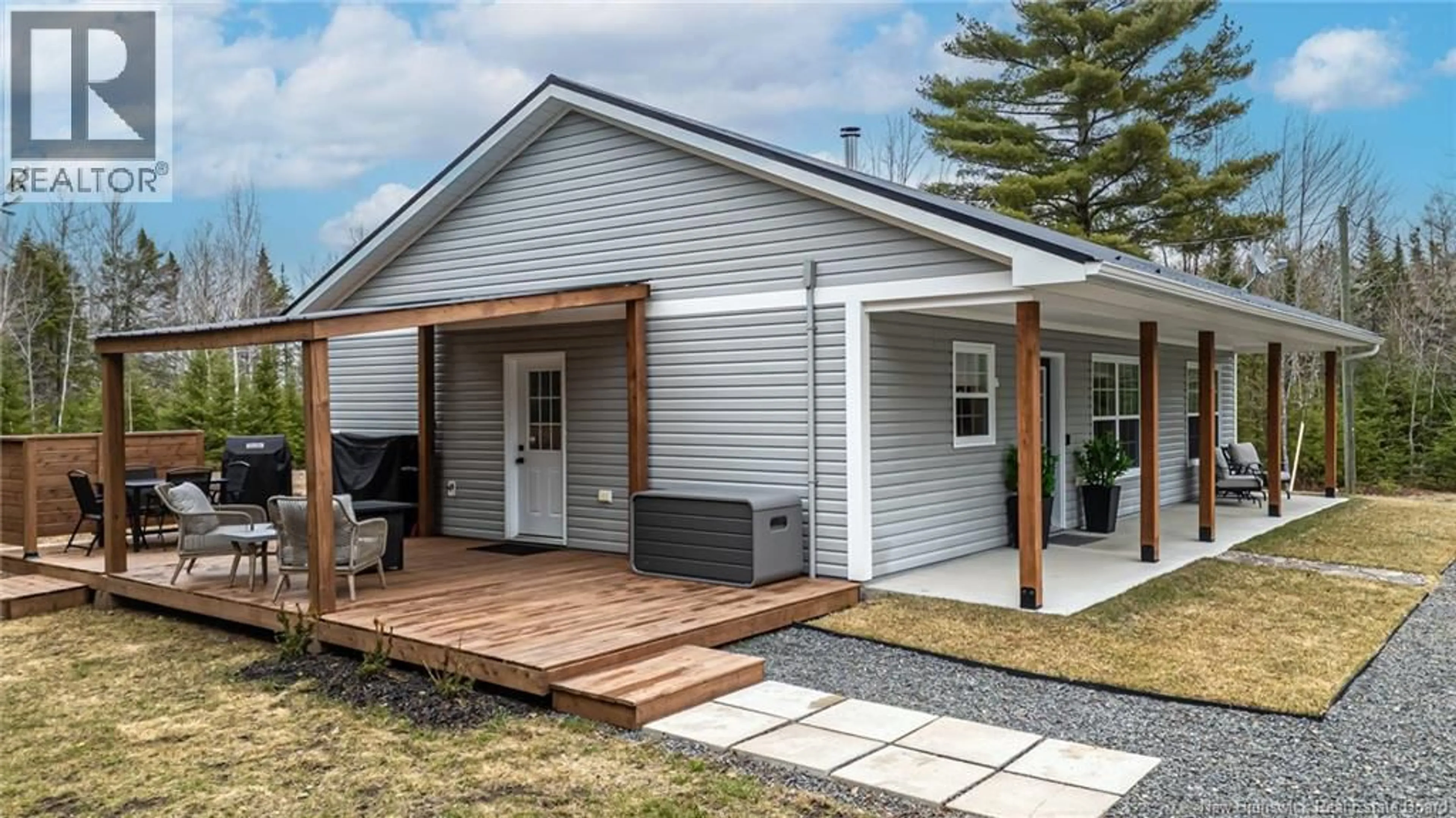 Home with vinyl exterior material, street for 221 WILSEY ROAD, Fredericton Junction New Brunswick E5L1X1