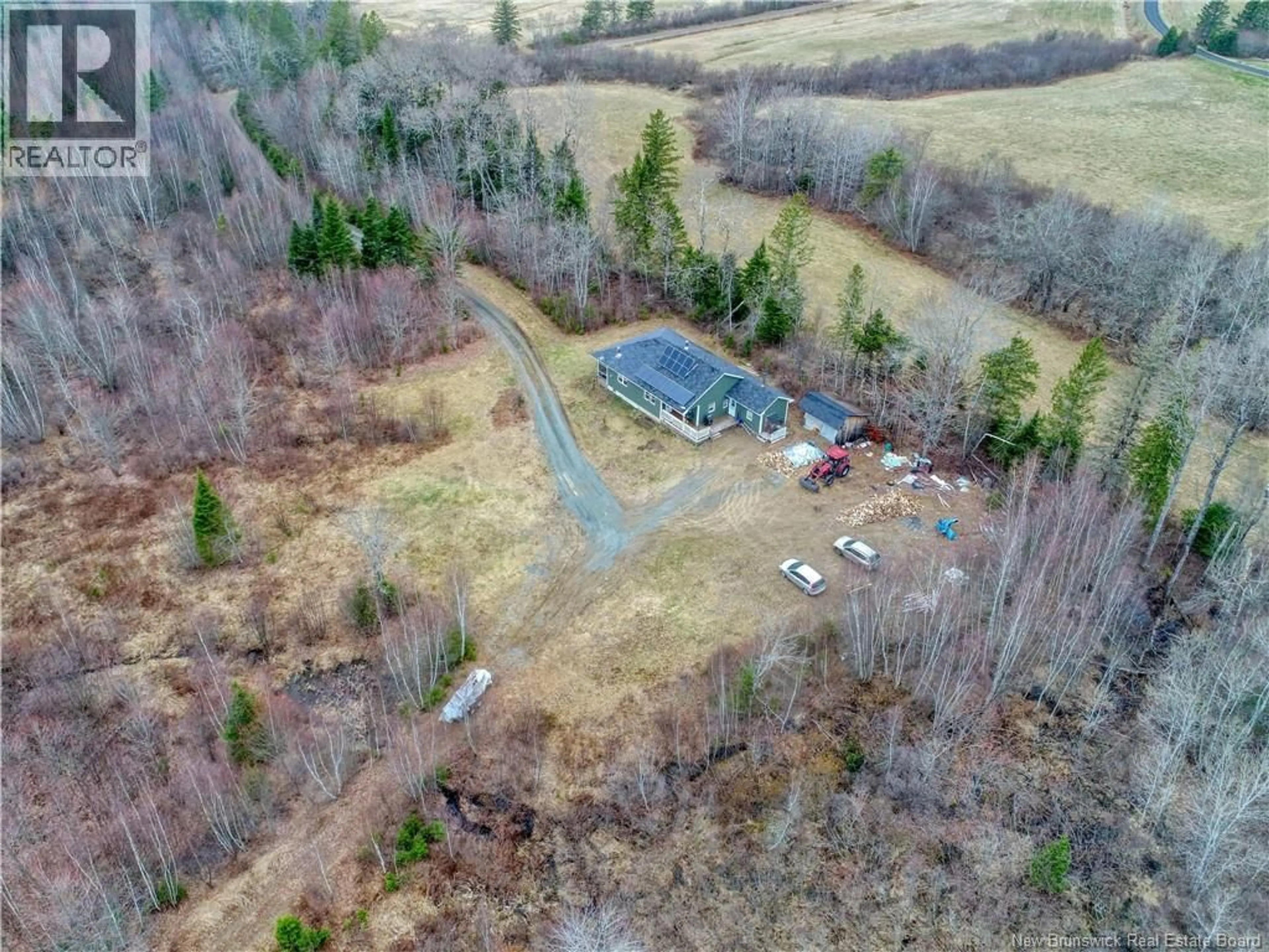 A pic from outside/outdoor area/front of a property/back of a property/a pic from drone, forest/trees view for 1831 ROUTE 870, Springfield New Brunswick E5T2H9