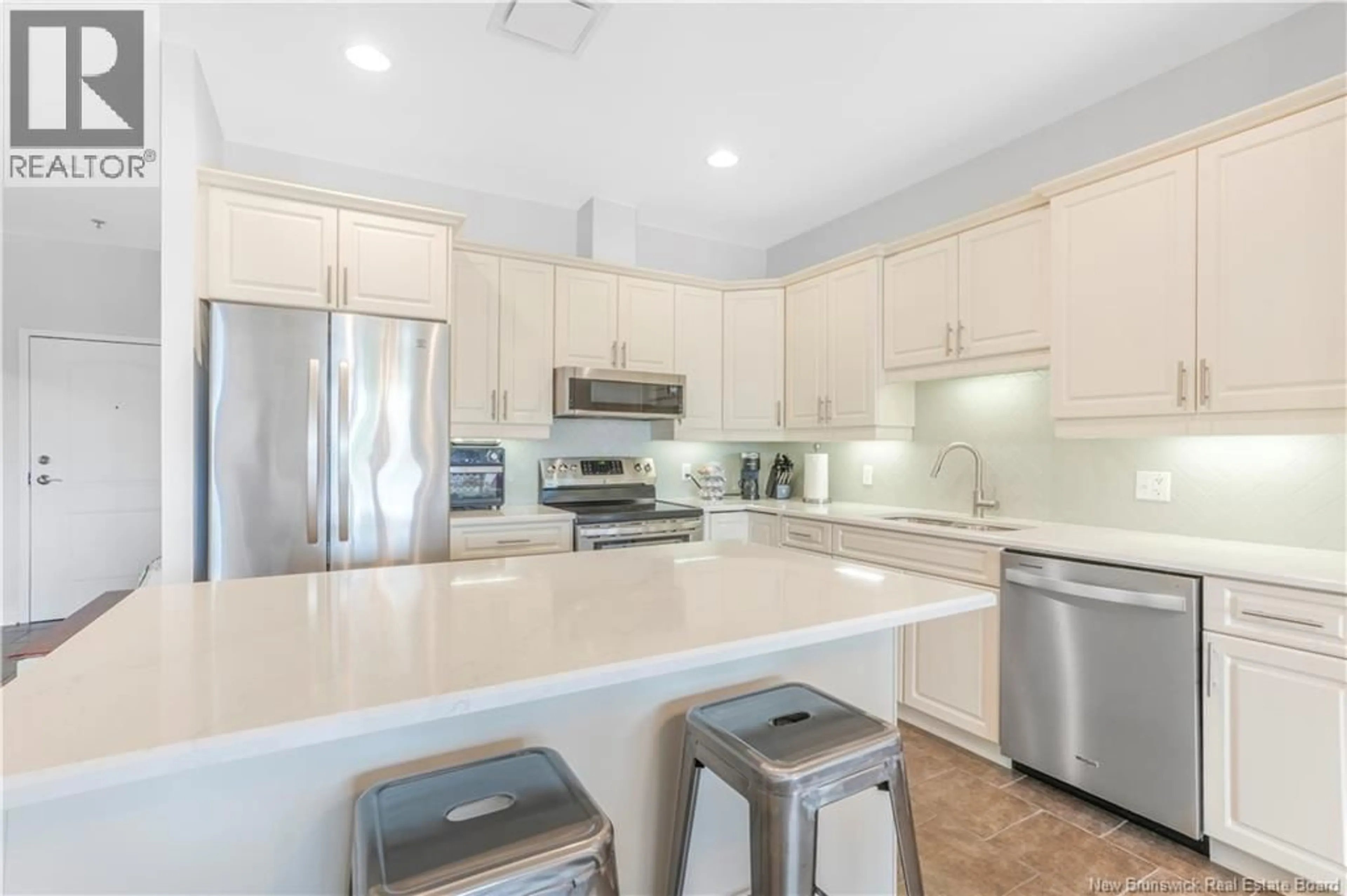 Open concept kitchen, ceramic/tile floor for 505 - 1 SOUTHVIEW LANE LANE, Fredericton New Brunswick E3A5V3