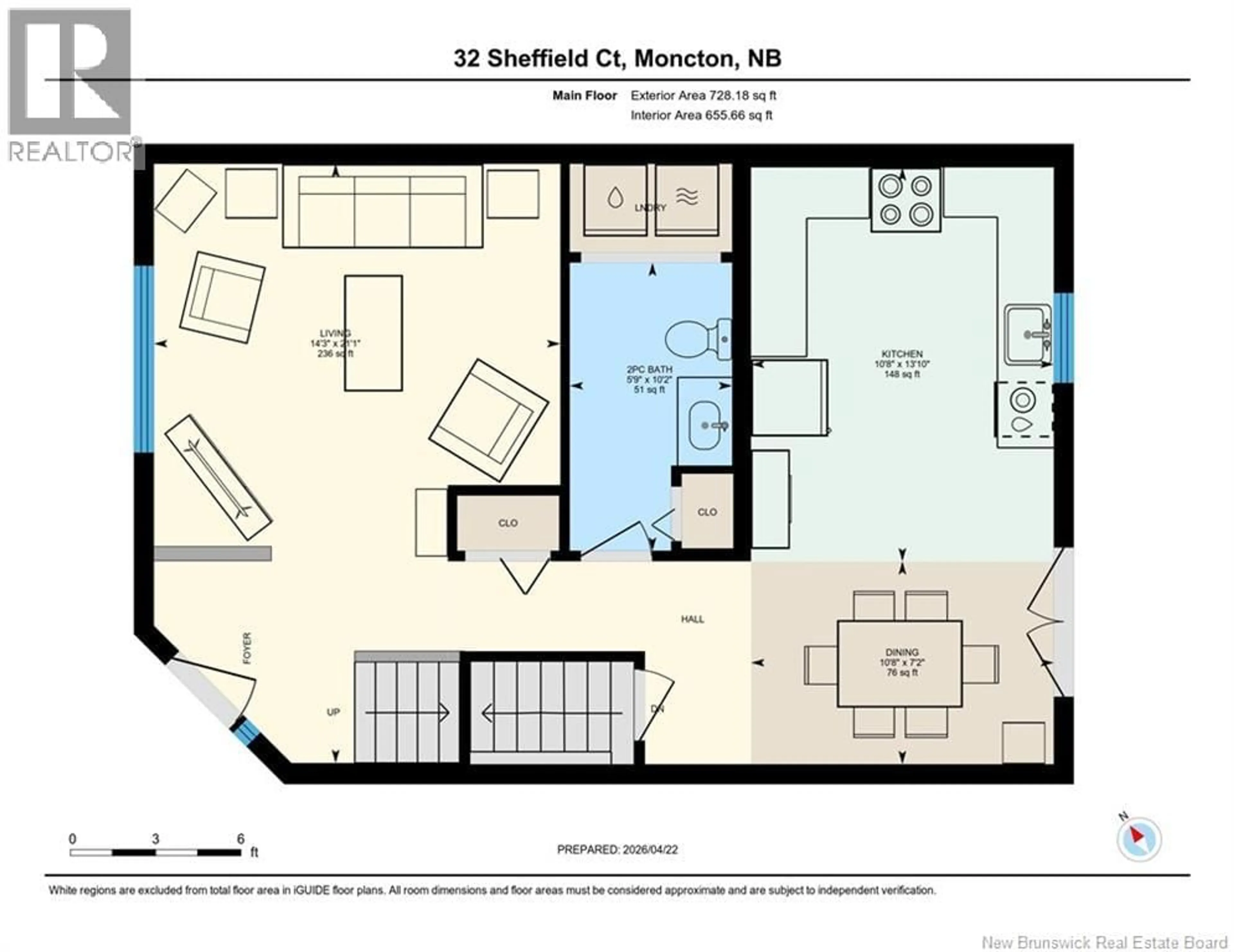 Floor plan for 32 SHEFFIELD COURT, Moncton New Brunswick E1G2J2