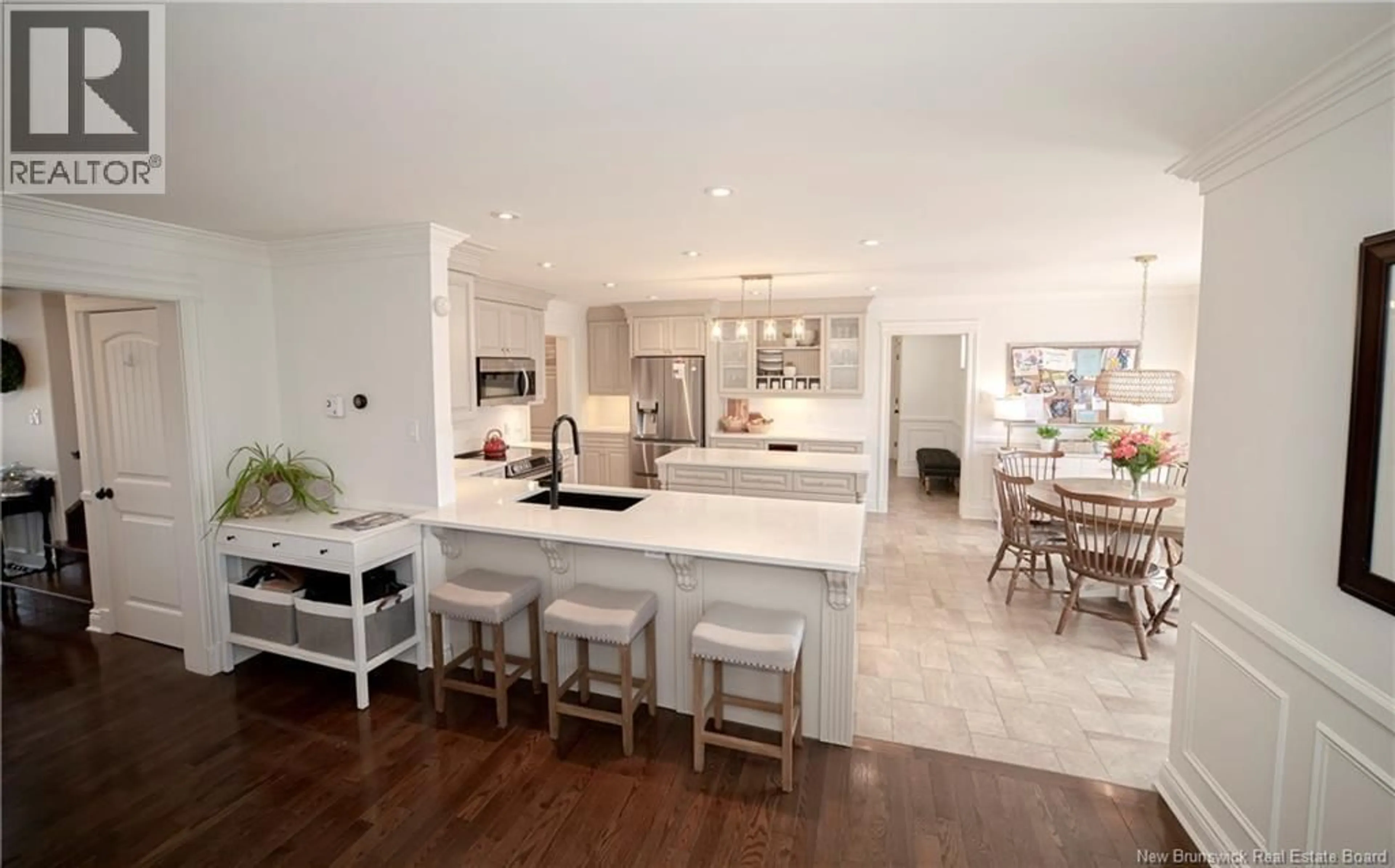 Open concept kitchen, ceramic/tile floor for 10 EMMA COURT, Fredericton New Brunswick E3G0W2