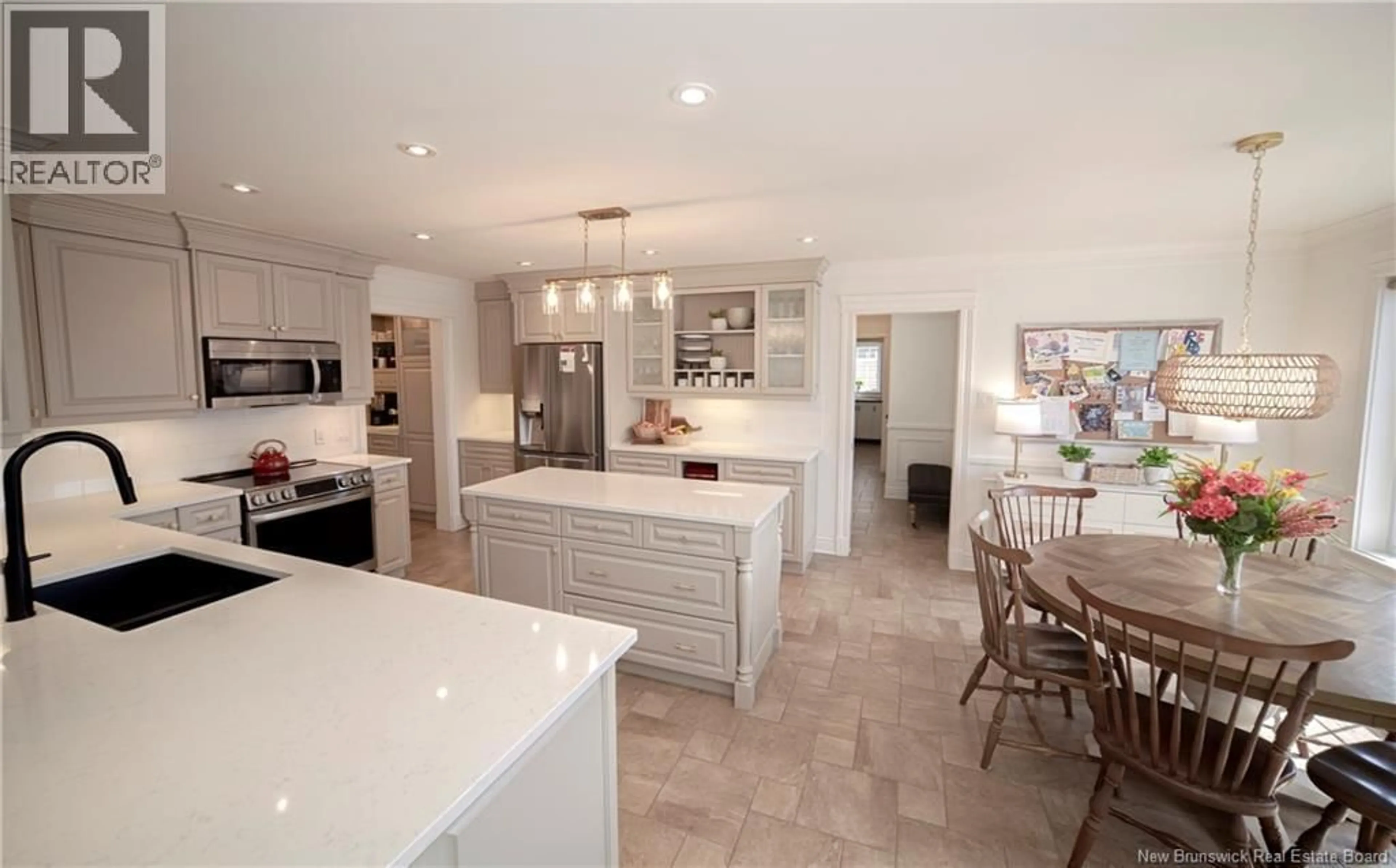 Open concept kitchen, ceramic/tile floor for 10 EMMA COURT, Fredericton New Brunswick E3G0W2