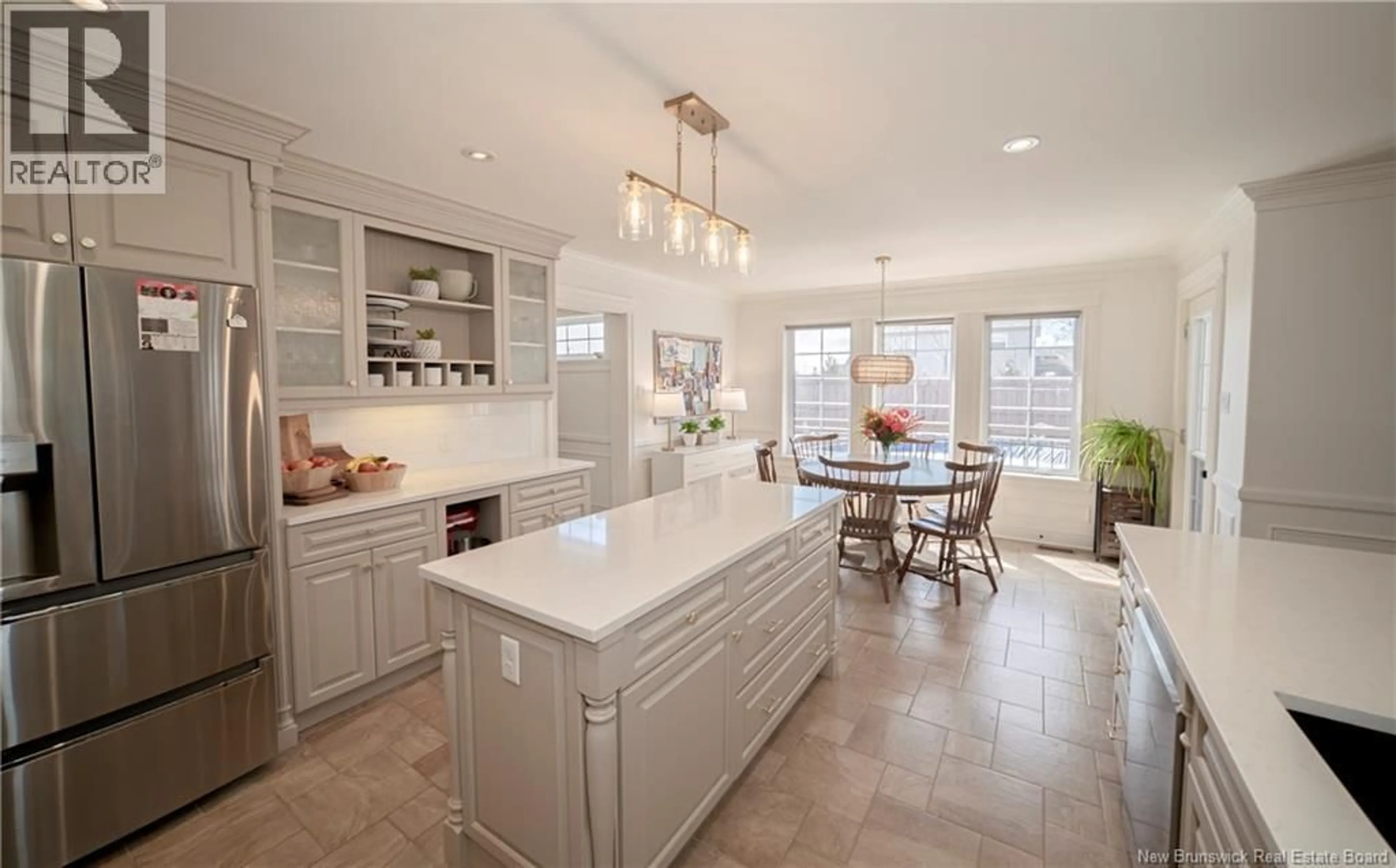 Open concept kitchen, ceramic/tile floor for 10 EMMA COURT, Fredericton New Brunswick E3G0W2