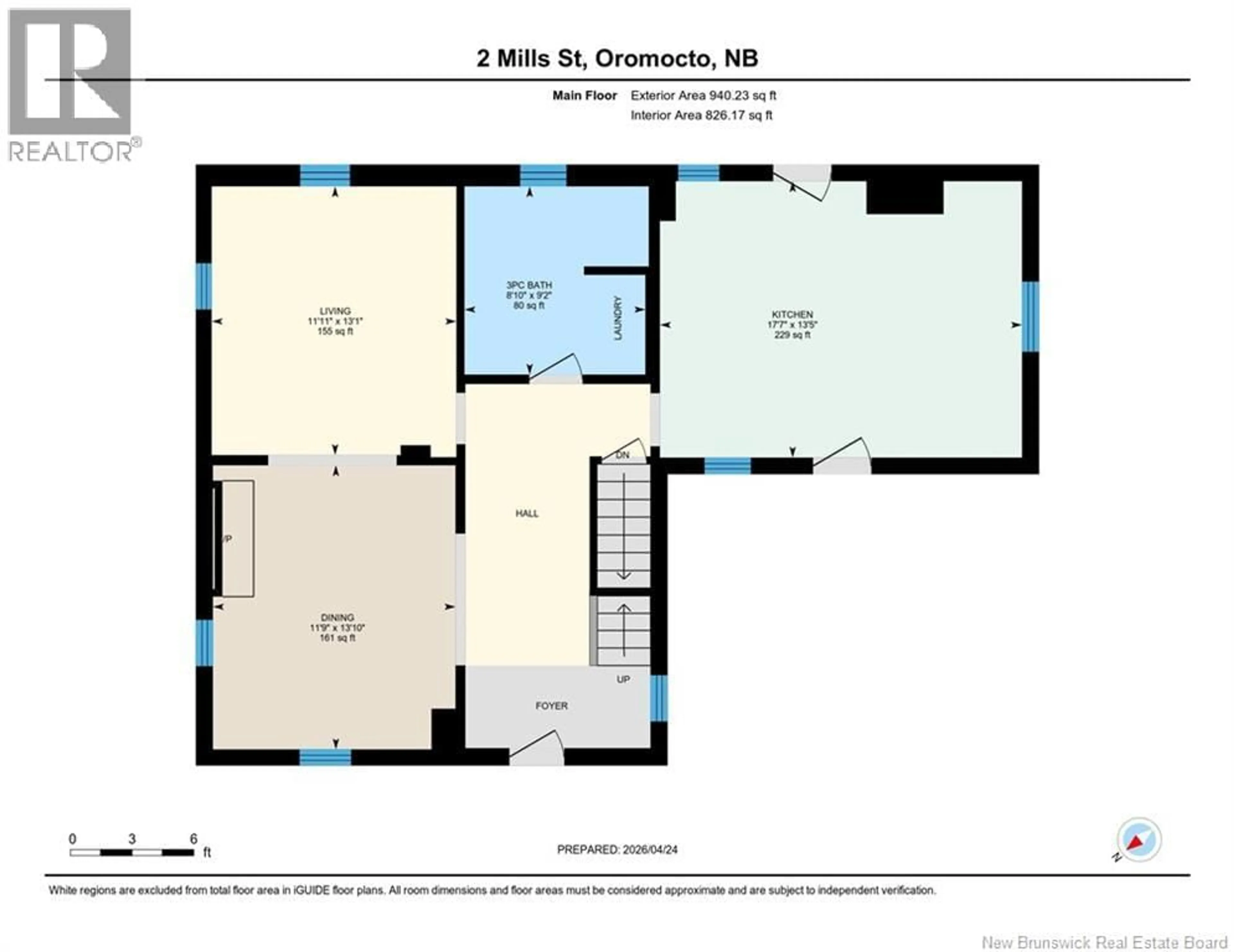 Floor plan for 2 MILLS STREET, Oromocto New Brunswick E2V2N3