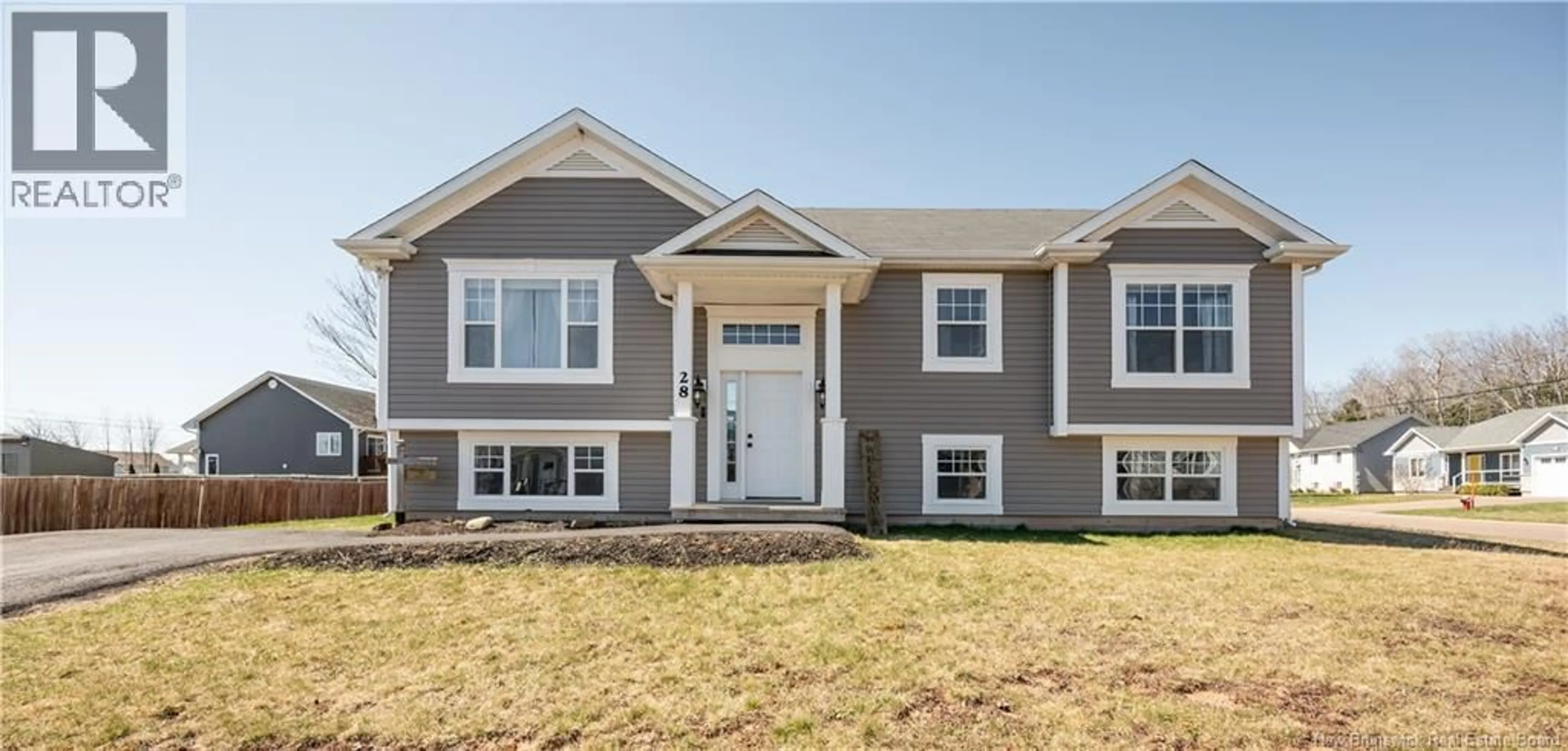 Home with vinyl exterior material, street for 28 CROWBUSH CRESCENT, Moncton New Brunswick E1G0G9