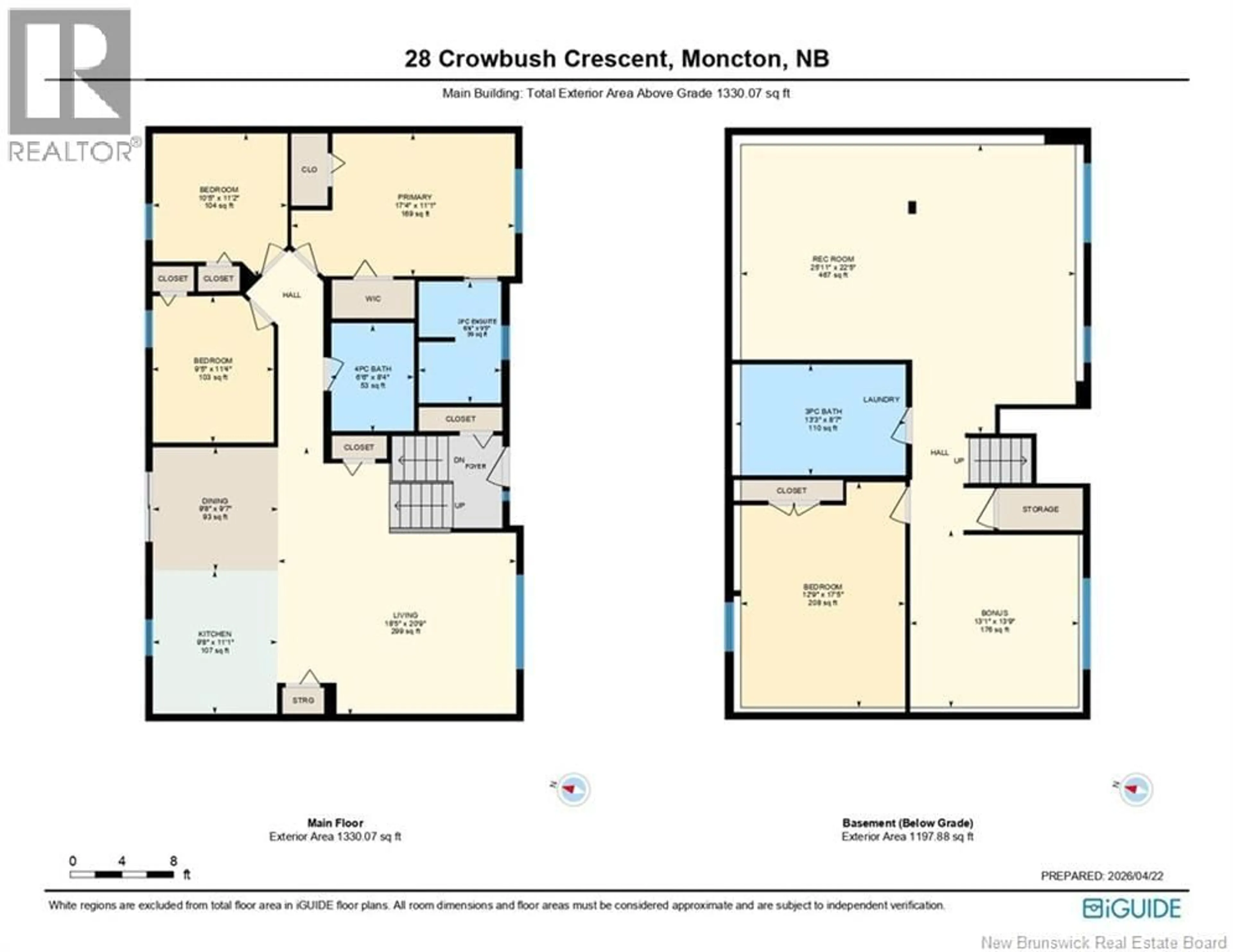 Floor plan for 28 CROWBUSH CRESCENT, Moncton New Brunswick E1G0G9