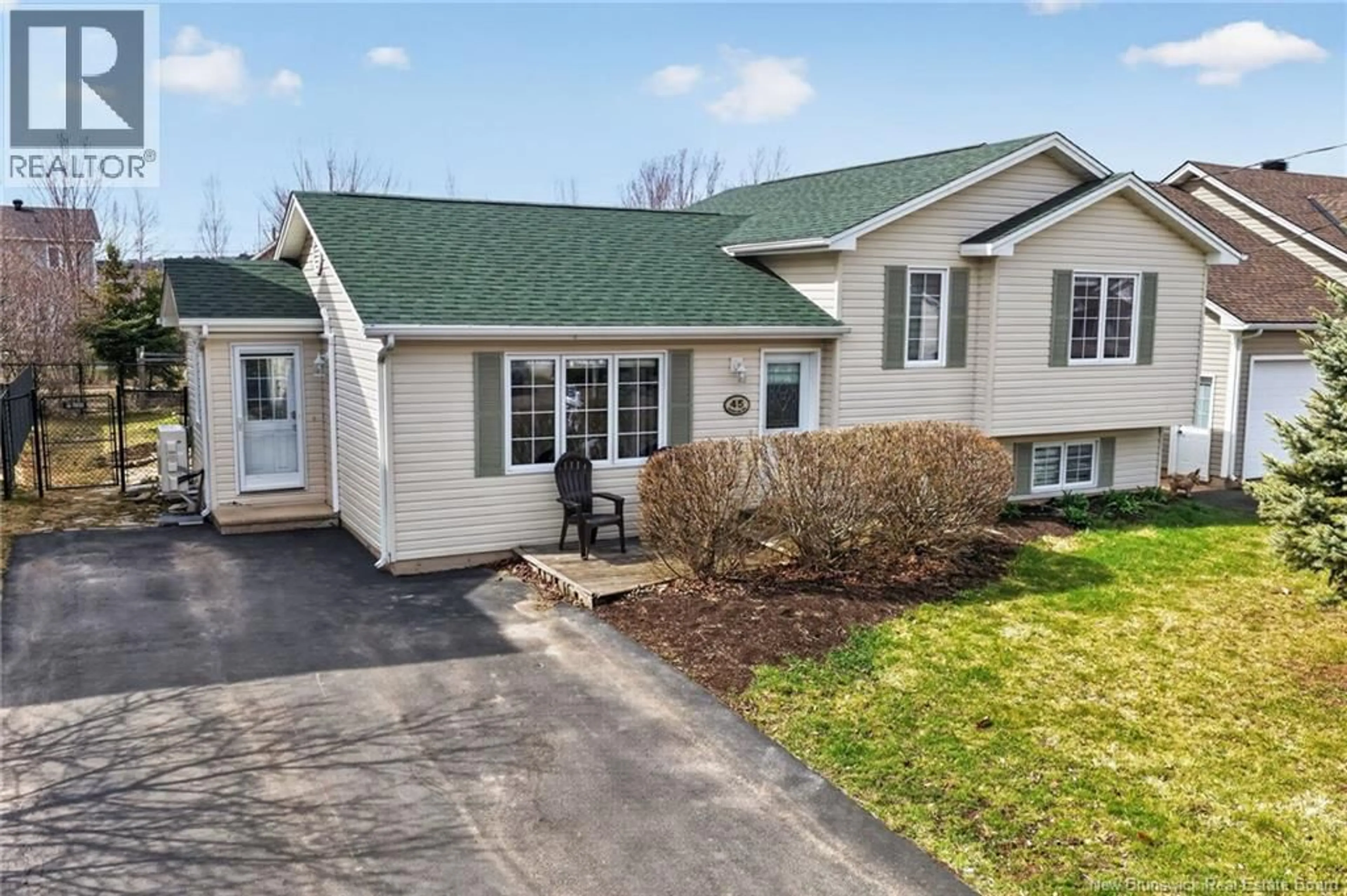 Home with vinyl exterior material, street for 45 HAMPTON DRIVE, Moncton New Brunswick E1G5H2