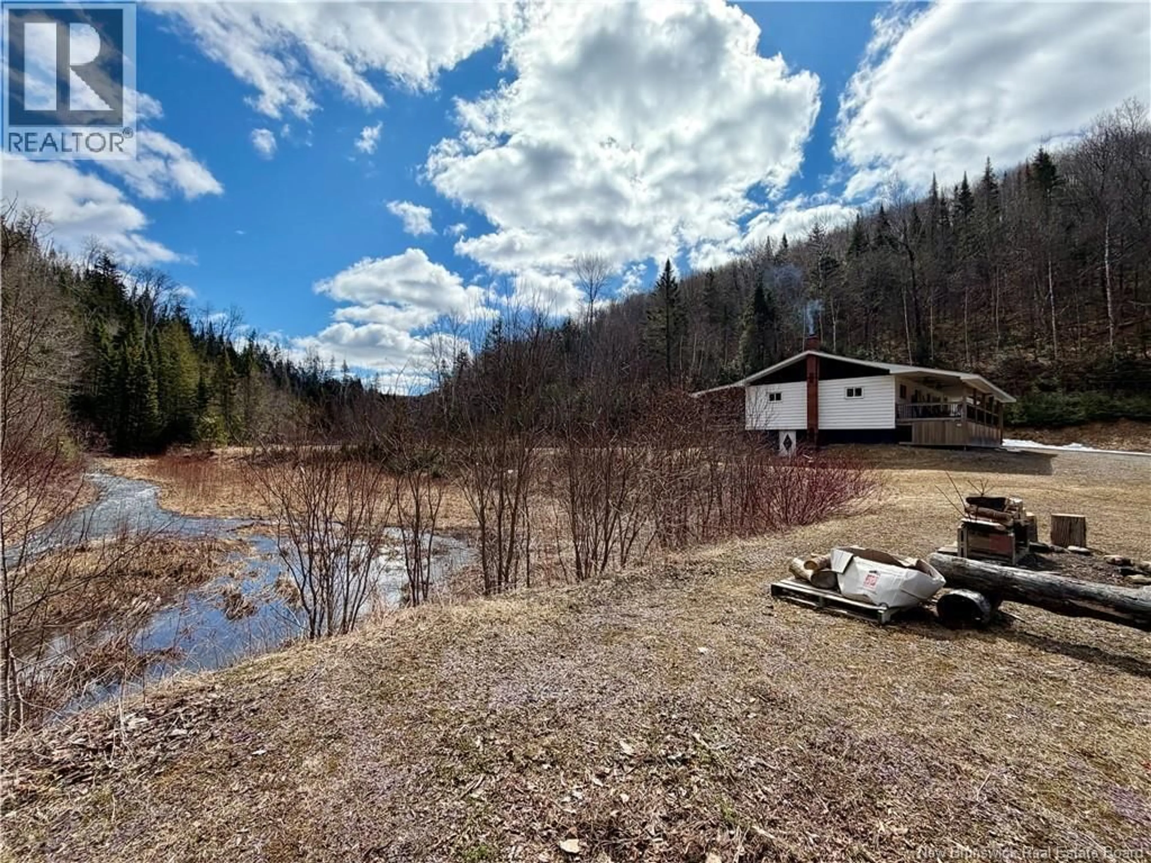 A pic from outside/outdoor area/front of a property/back of a property/a pic from drone, water/lake/river/ocean view for 50 HATHAWAY LANE, Perth-Andover New Brunswick E7H2G1