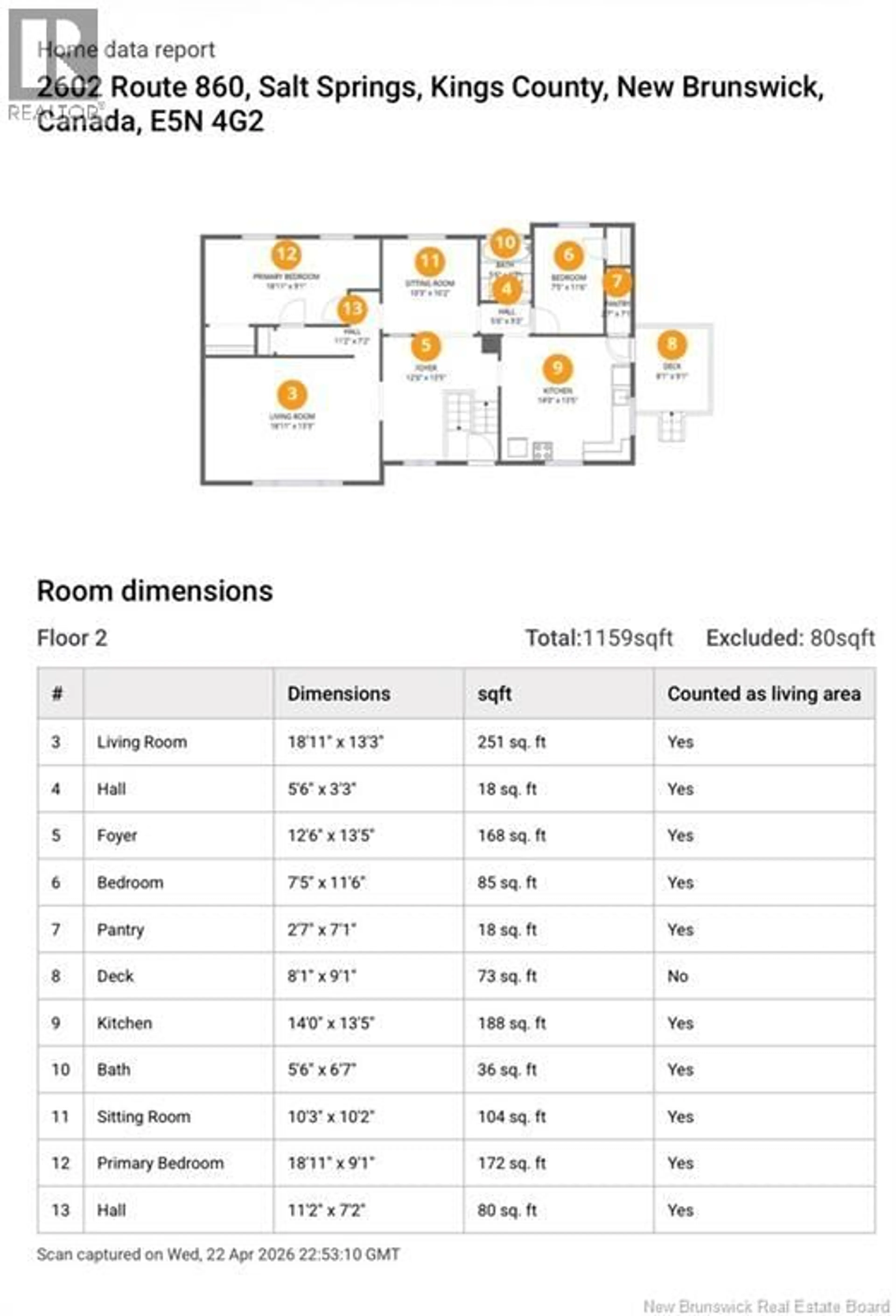 Floor plan for 2602 ROUTE 860, Salt Springs New Brunswick E5N4G2
