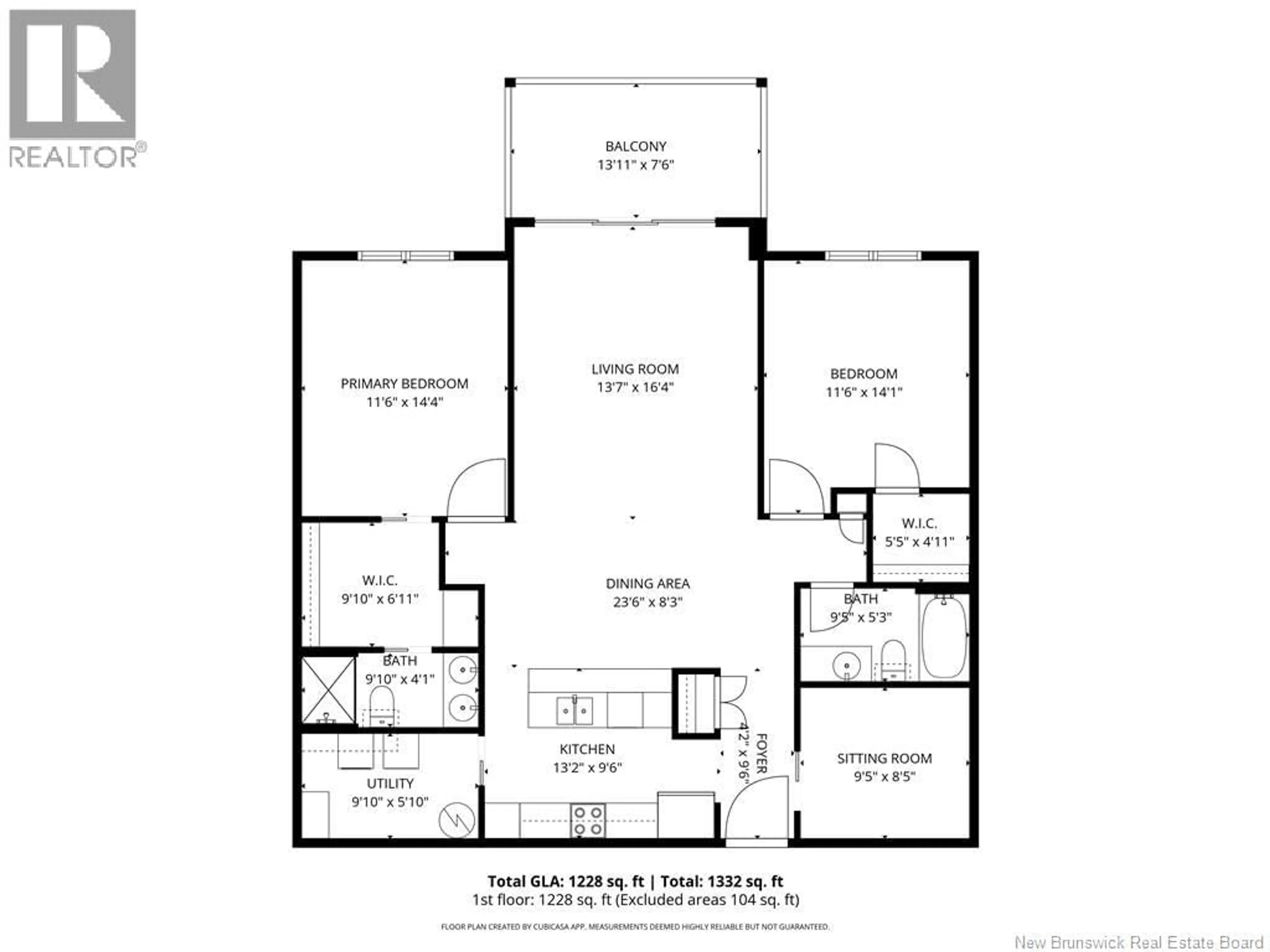 Floor plan for 309 - 88 WOODS TERRACE, Moncton New Brunswick E1G1X6