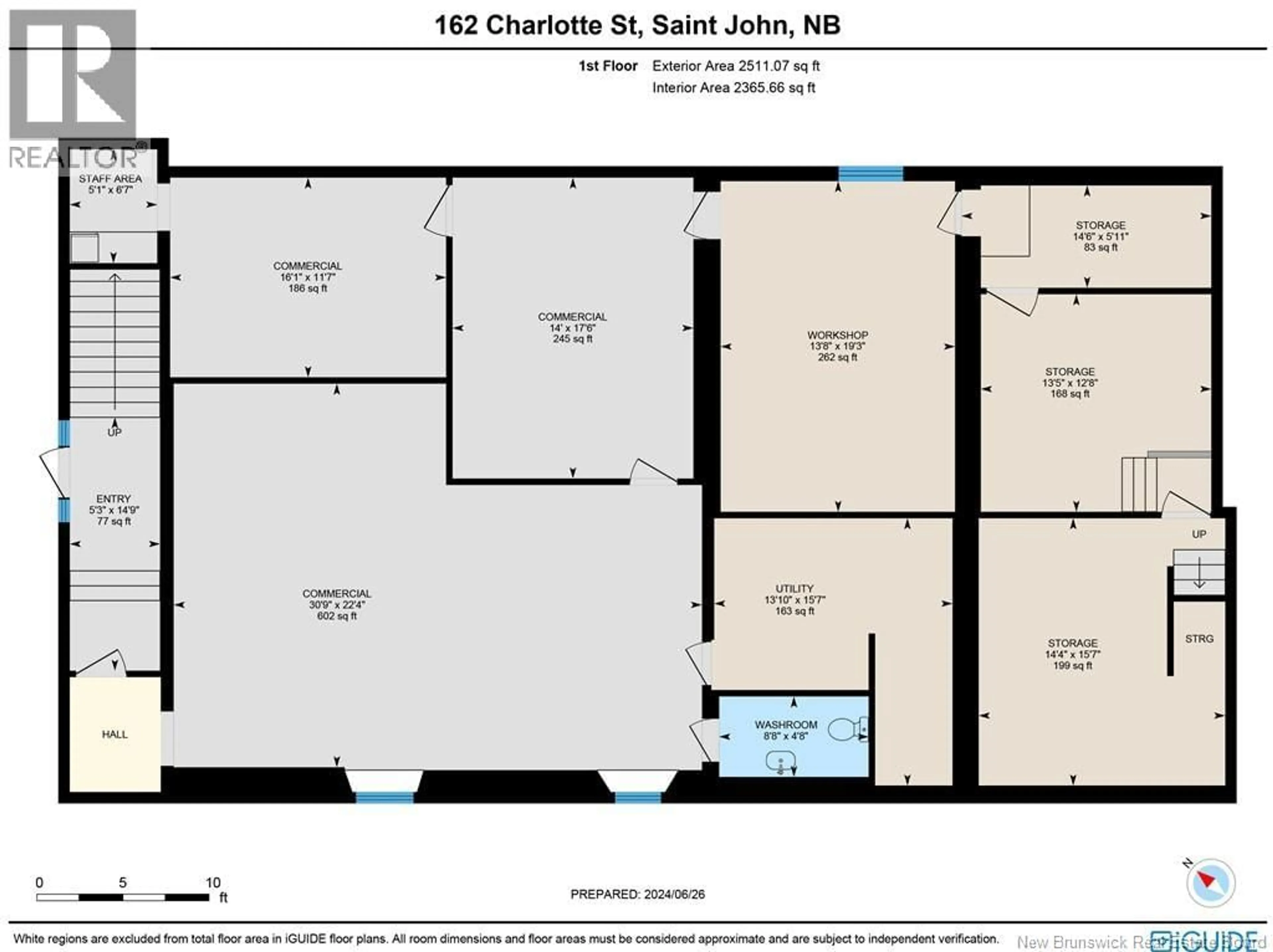 Floor plan for 158-162 CHARLOTTE STREET, Saint John New Brunswick E2L2J7