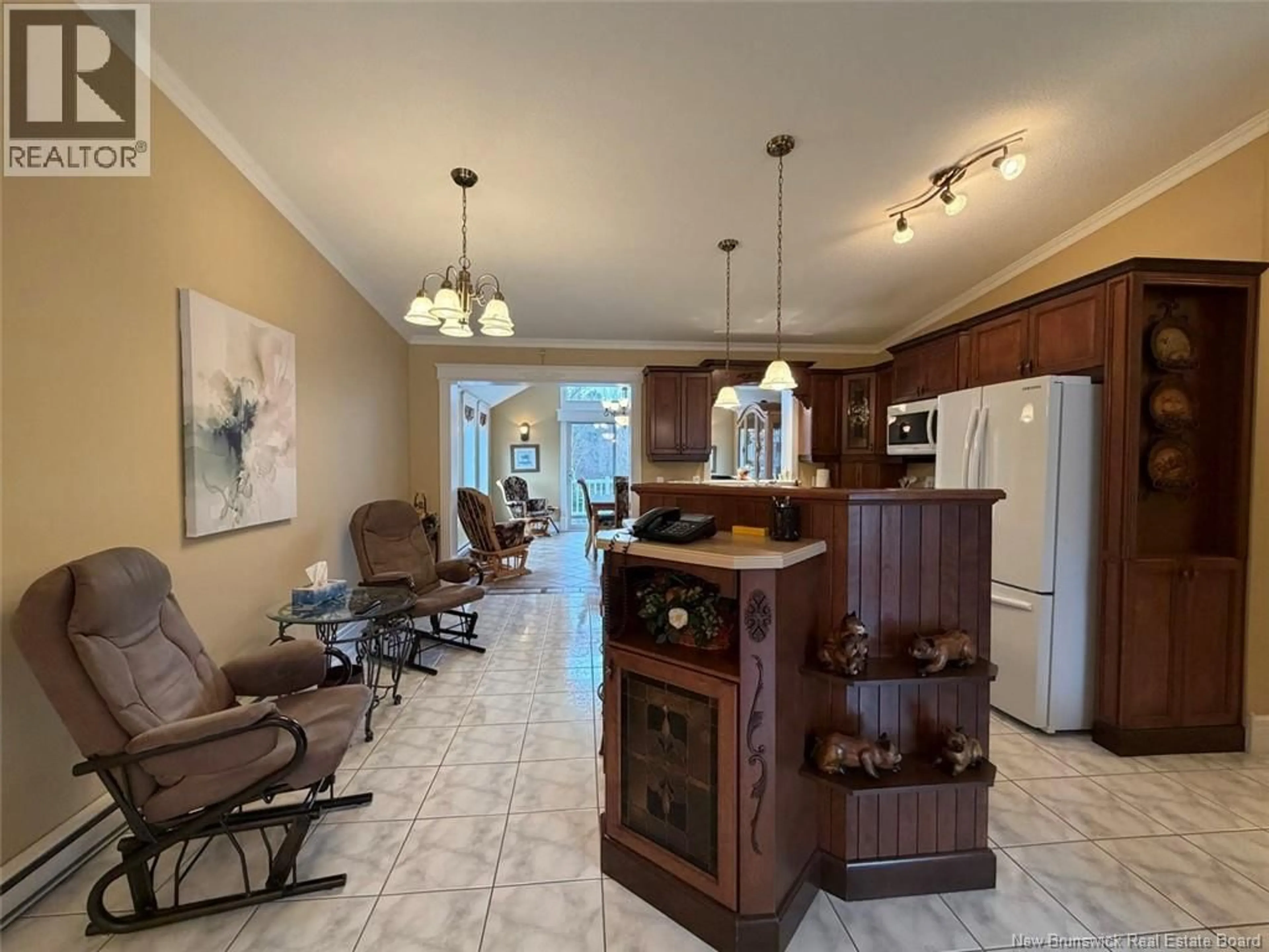 Open concept kitchen, ceramic/tile floor for 76 MORIN ROAD, Saint-Joseph New Brunswick E7B2T1