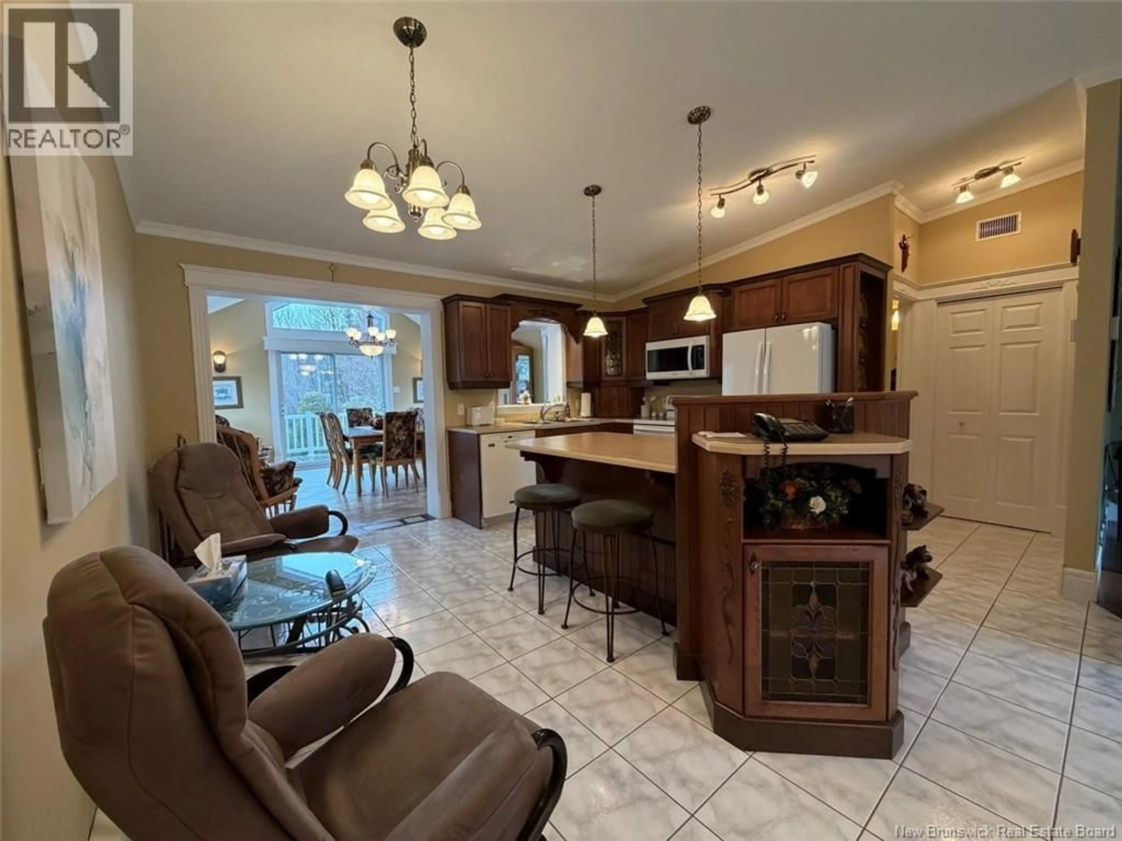 Open concept kitchen, ceramic/tile floor for 76 MORIN ROAD, Saint-Joseph New Brunswick E7B2T1