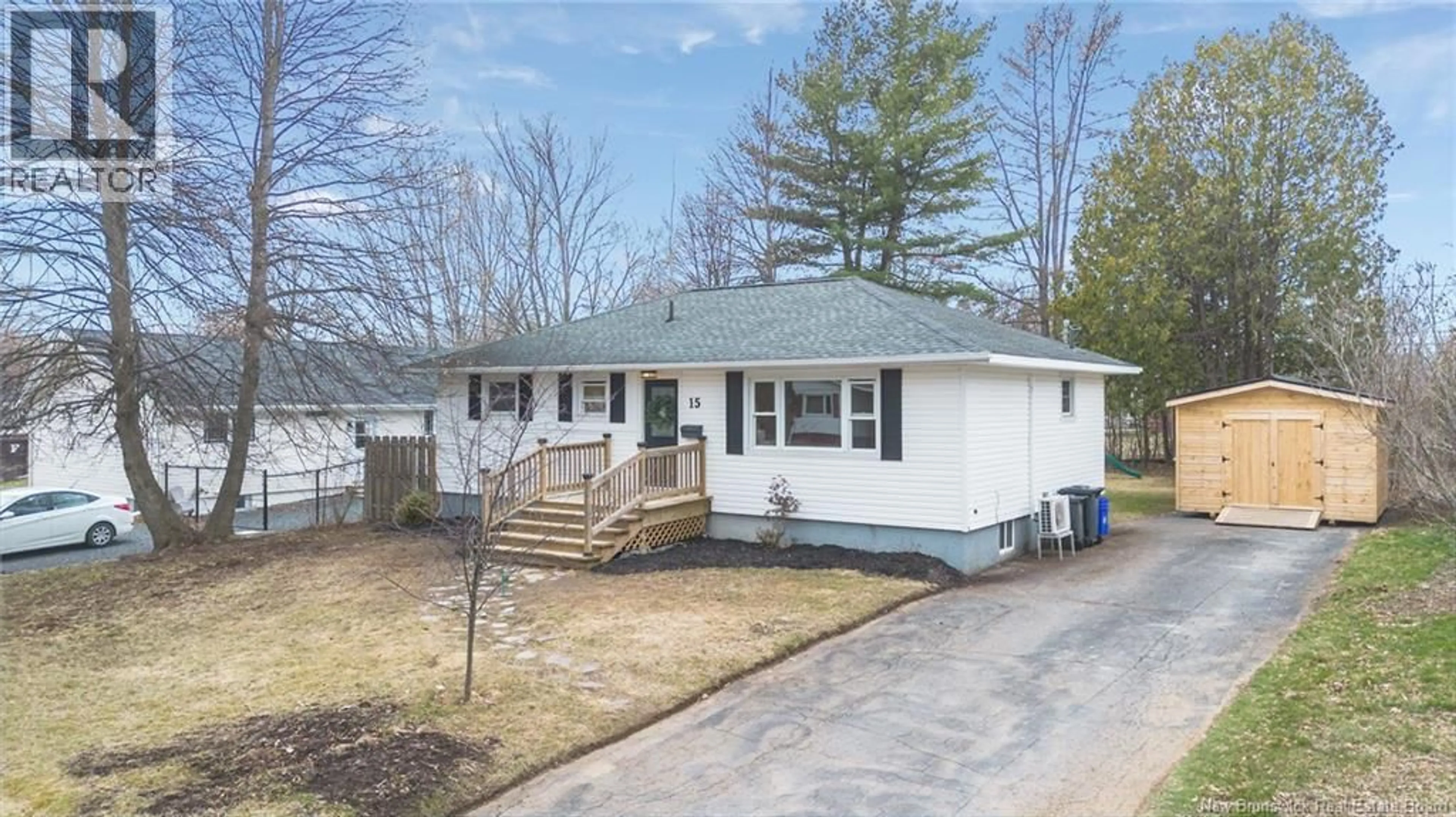 Home with vinyl exterior material, street for 15 BURSE COURT, Fredericton New Brunswick E3A3C7