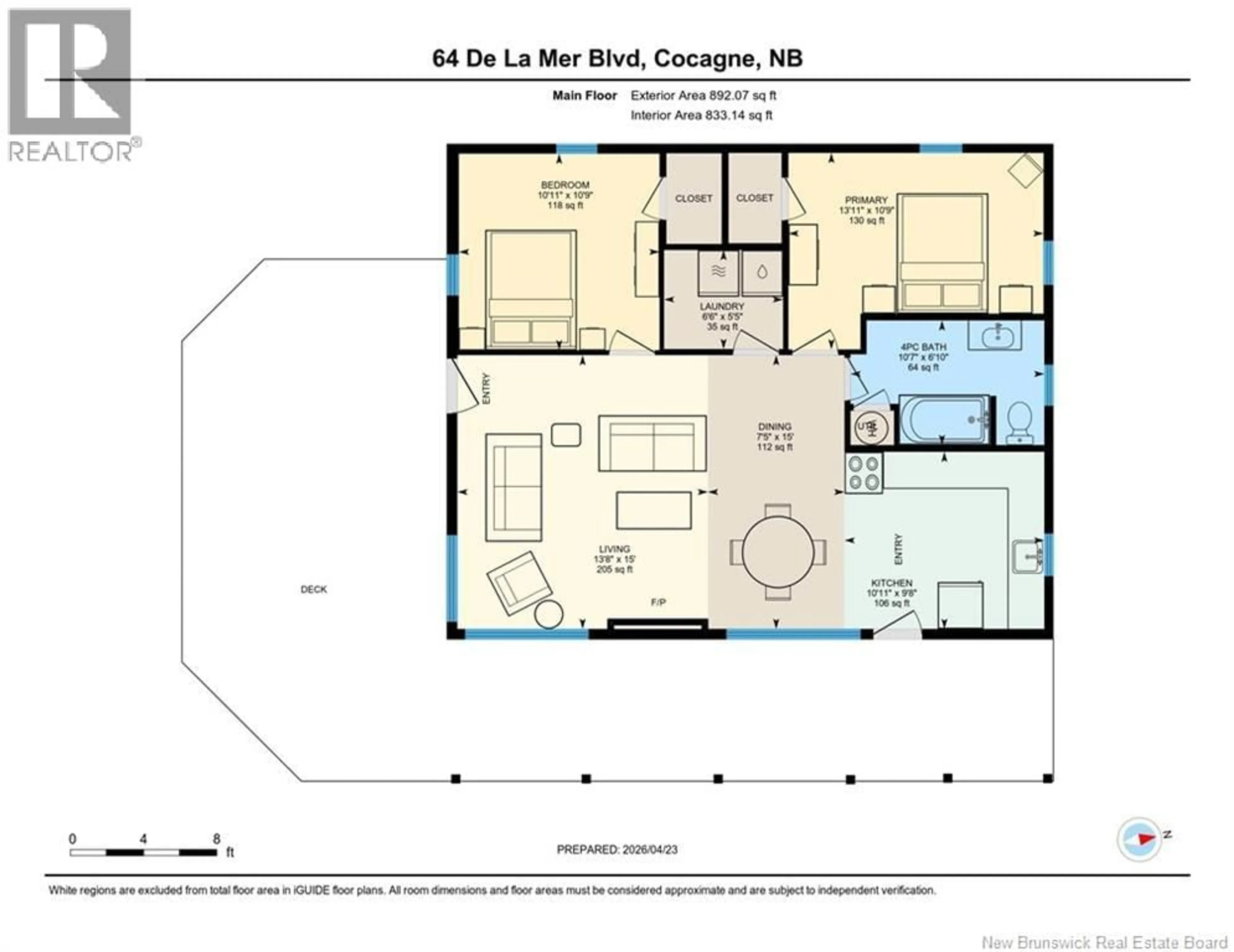Floor plan for 64 DE LA MER, Cocagne New Brunswick E4R2M1